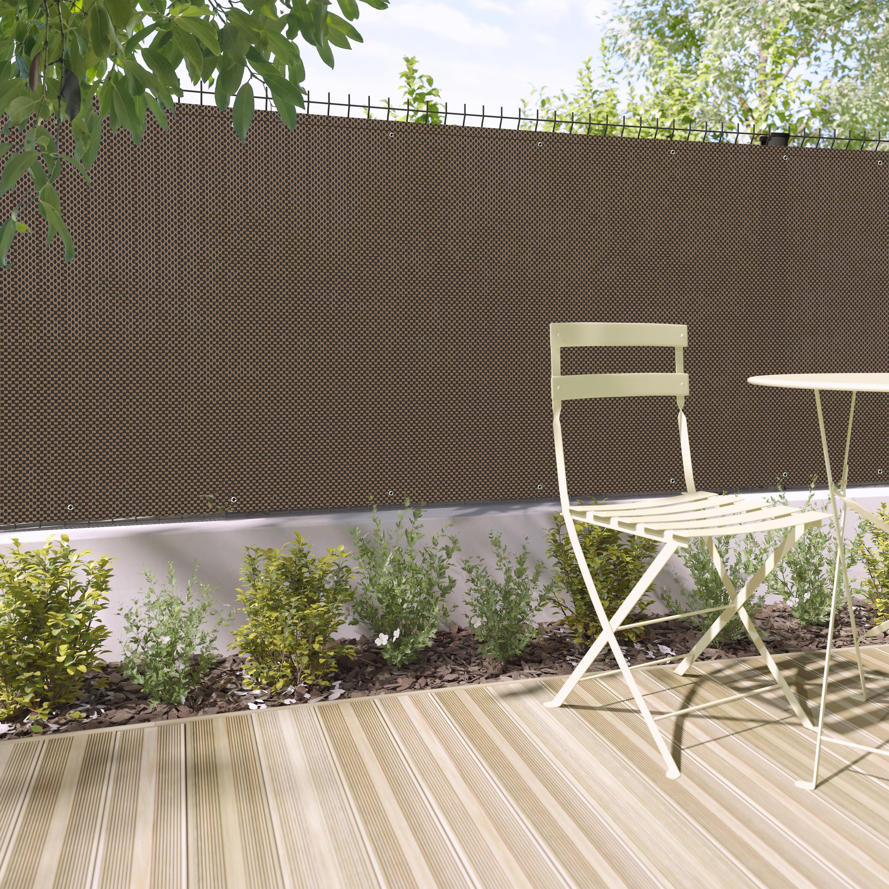 Malla de ocultación alta NATERIAL de polietileno 1x3 m cobre/marrón - 5