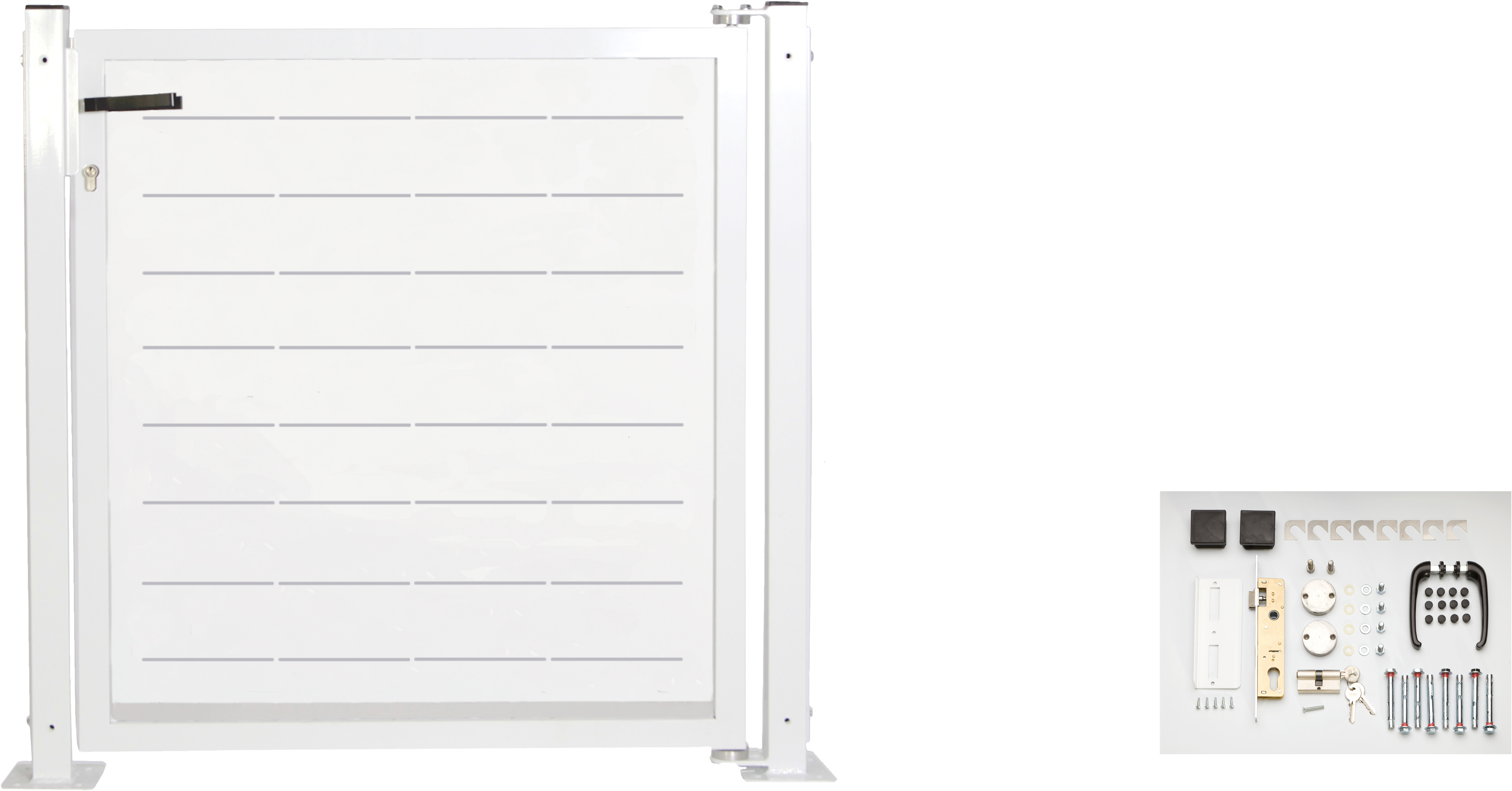 Kit puerta para valla doorself lines 116 x 93,5 cm blanco