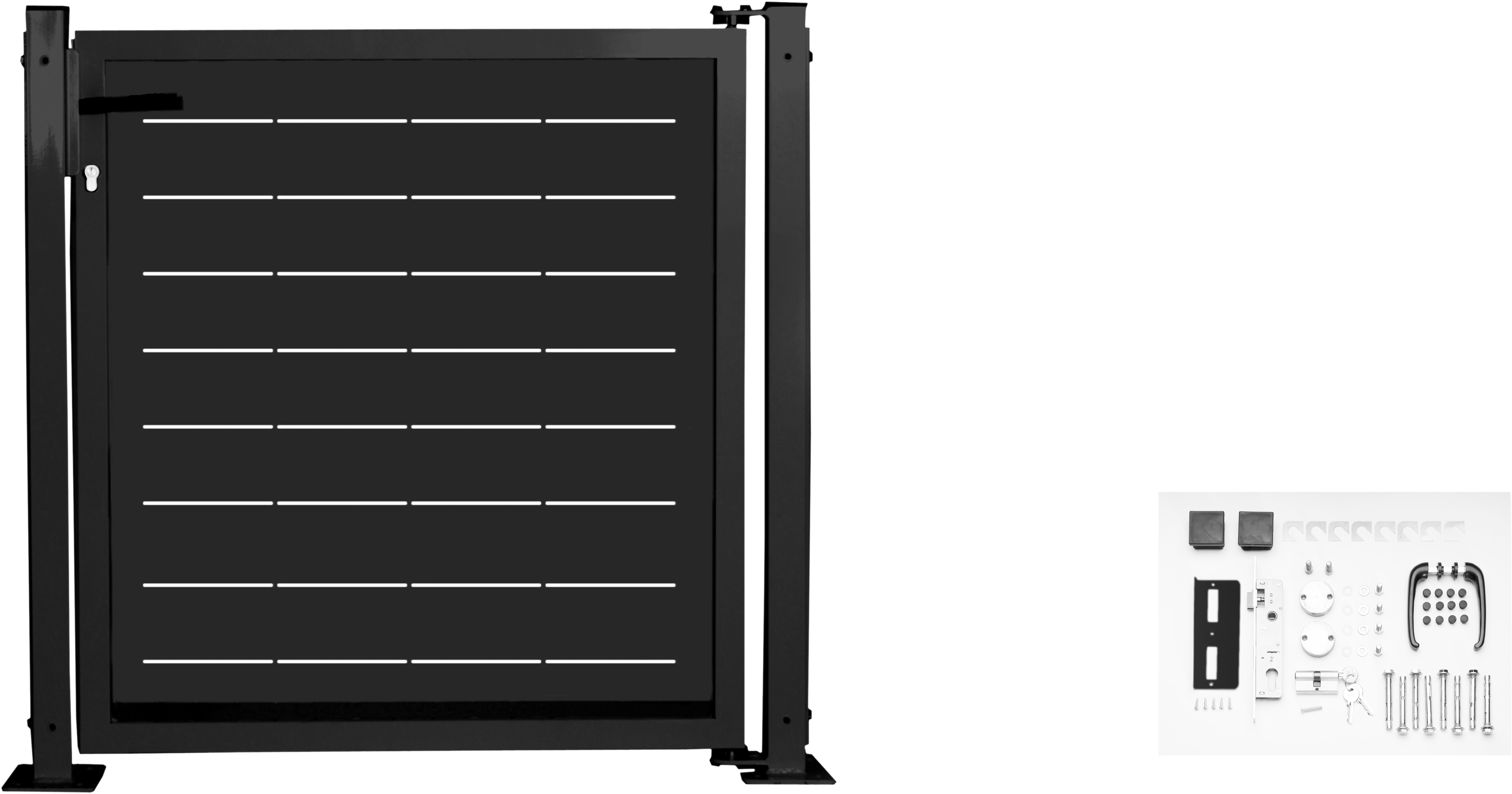 Kit puerta para valla doorself lines 116 x 93,5 cm gris forja