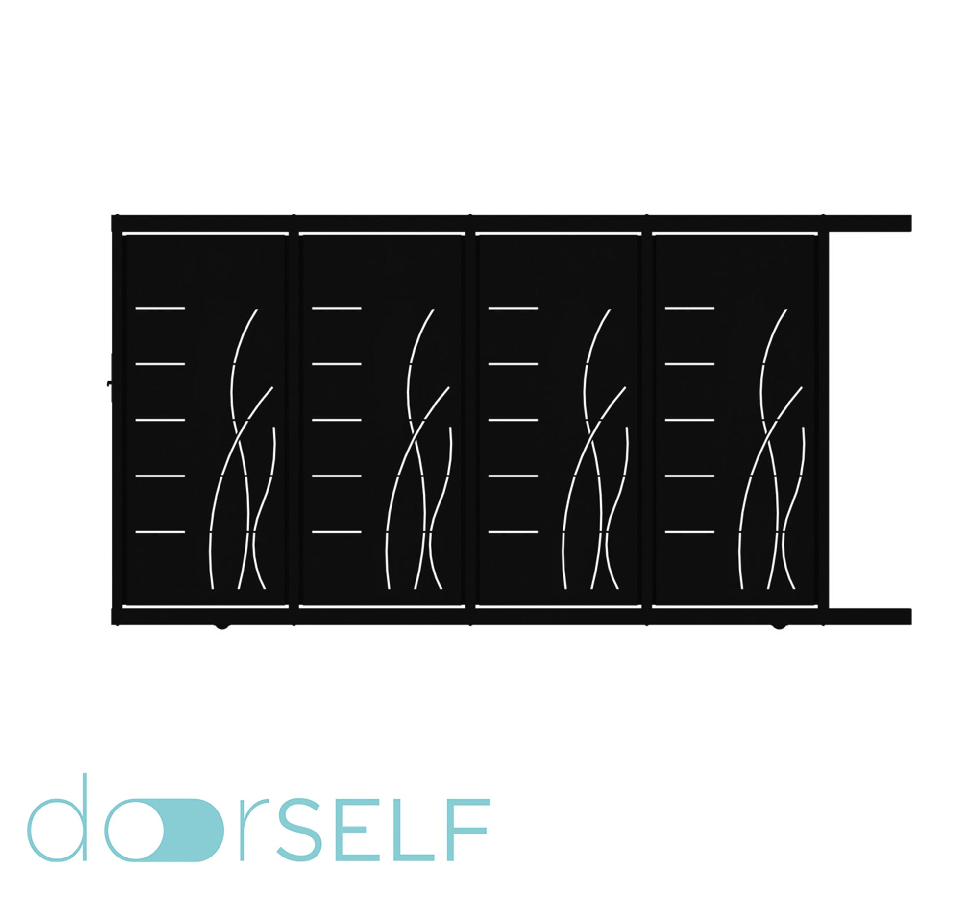 Puerta corredera doorself lines&rushes negra 350x200 cm
