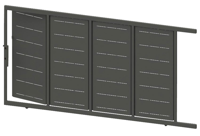 Puerta corredera+peatonal doorself lines gris forja 400x200 cm