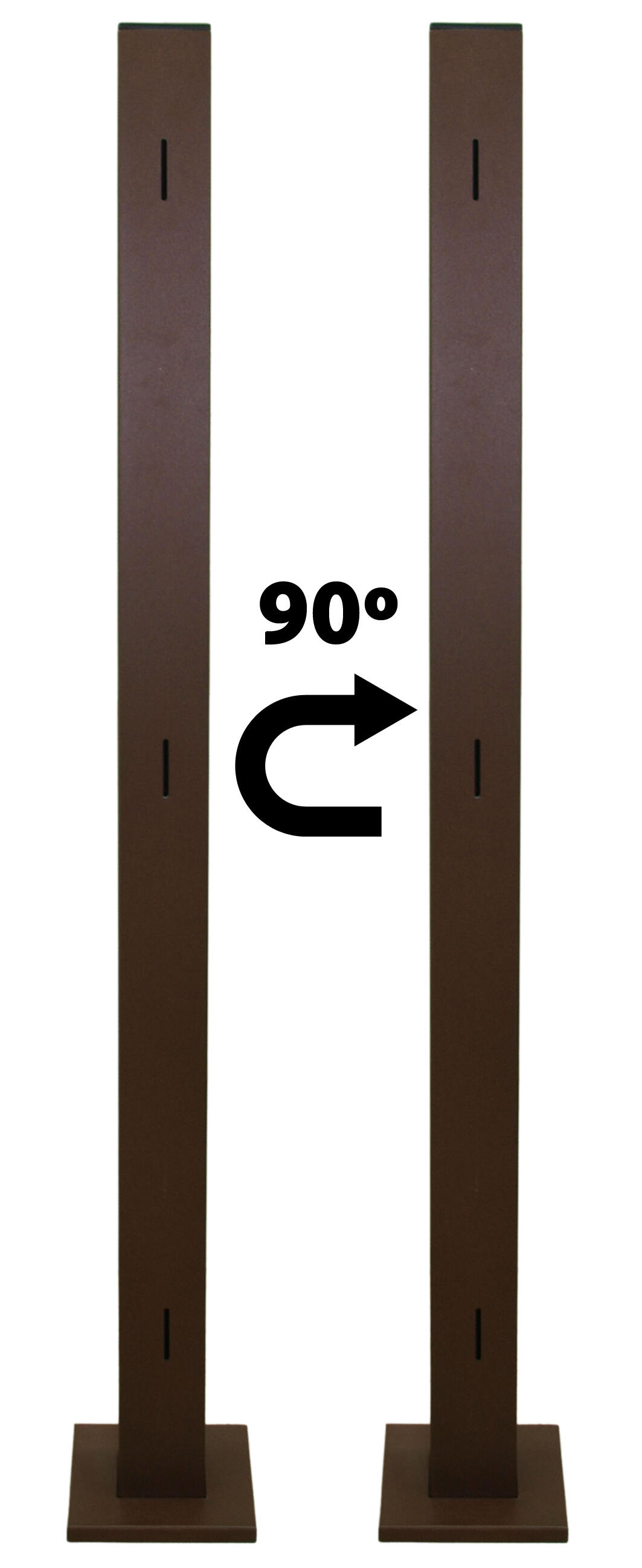Poste esquina 150x5x5 cm marrón