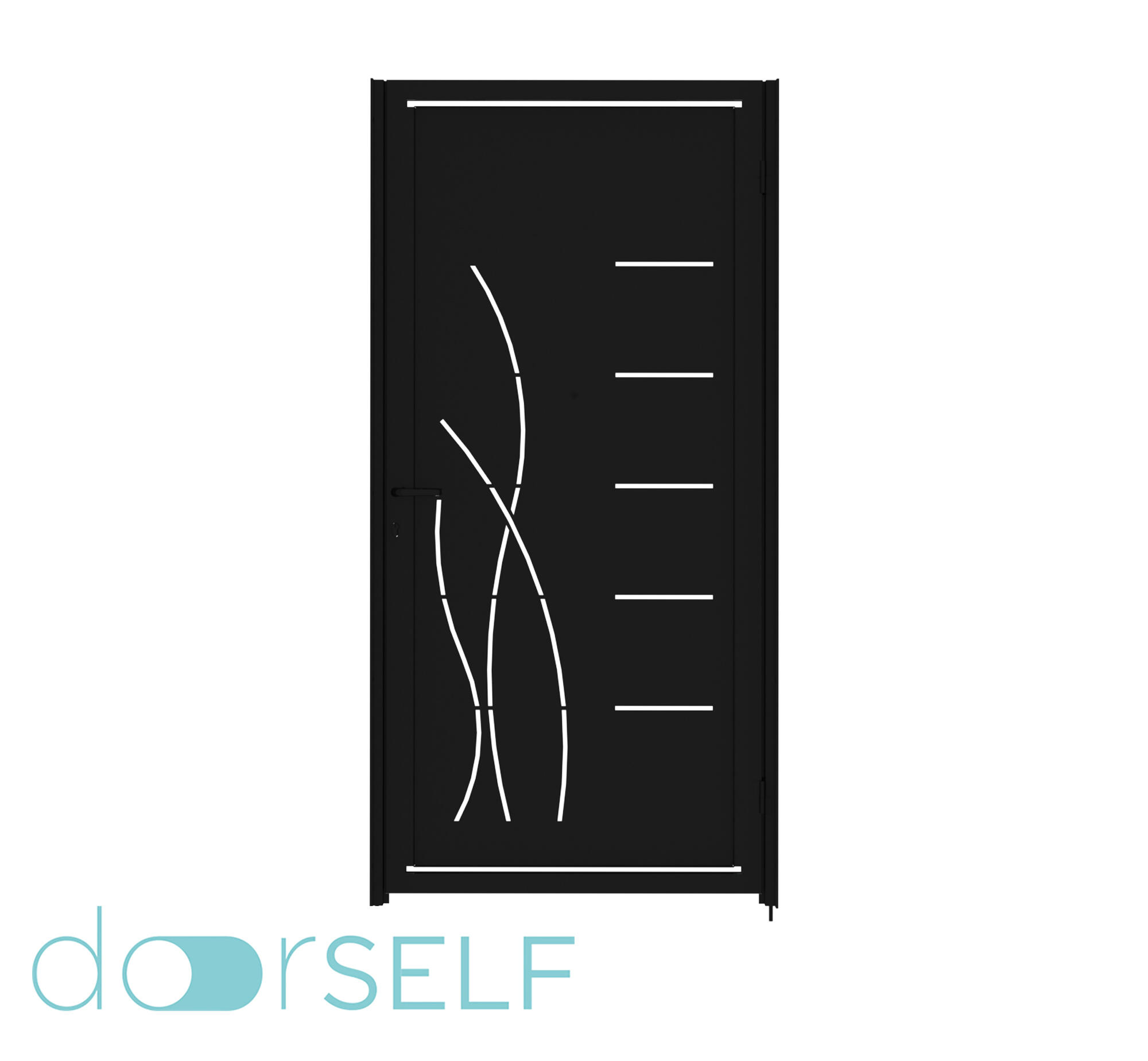 Puerta peatonal doorself lines&rushes verde 100x200 cm