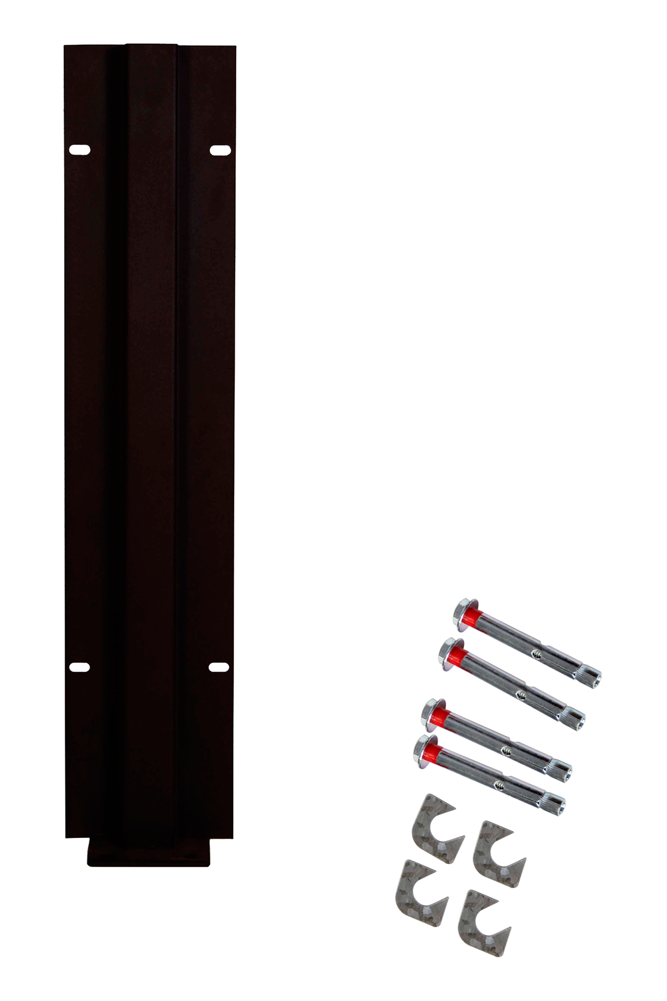 Poste atornillar intermedio apto para valla sobre muro negro