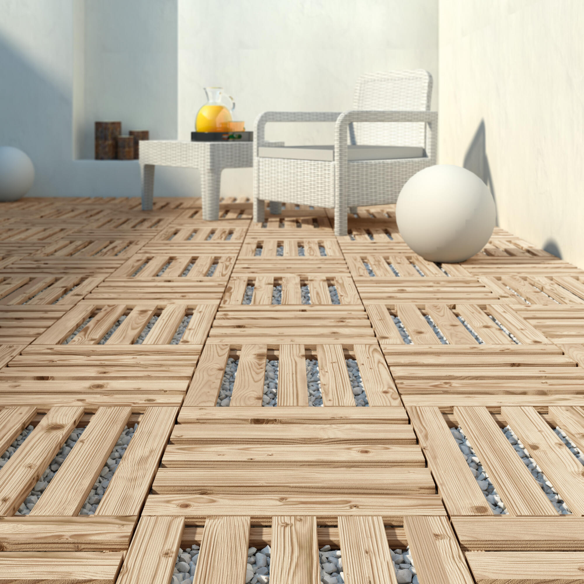 Lama madera de pino 40 x 40 cm y 28 mm marrón stelmet