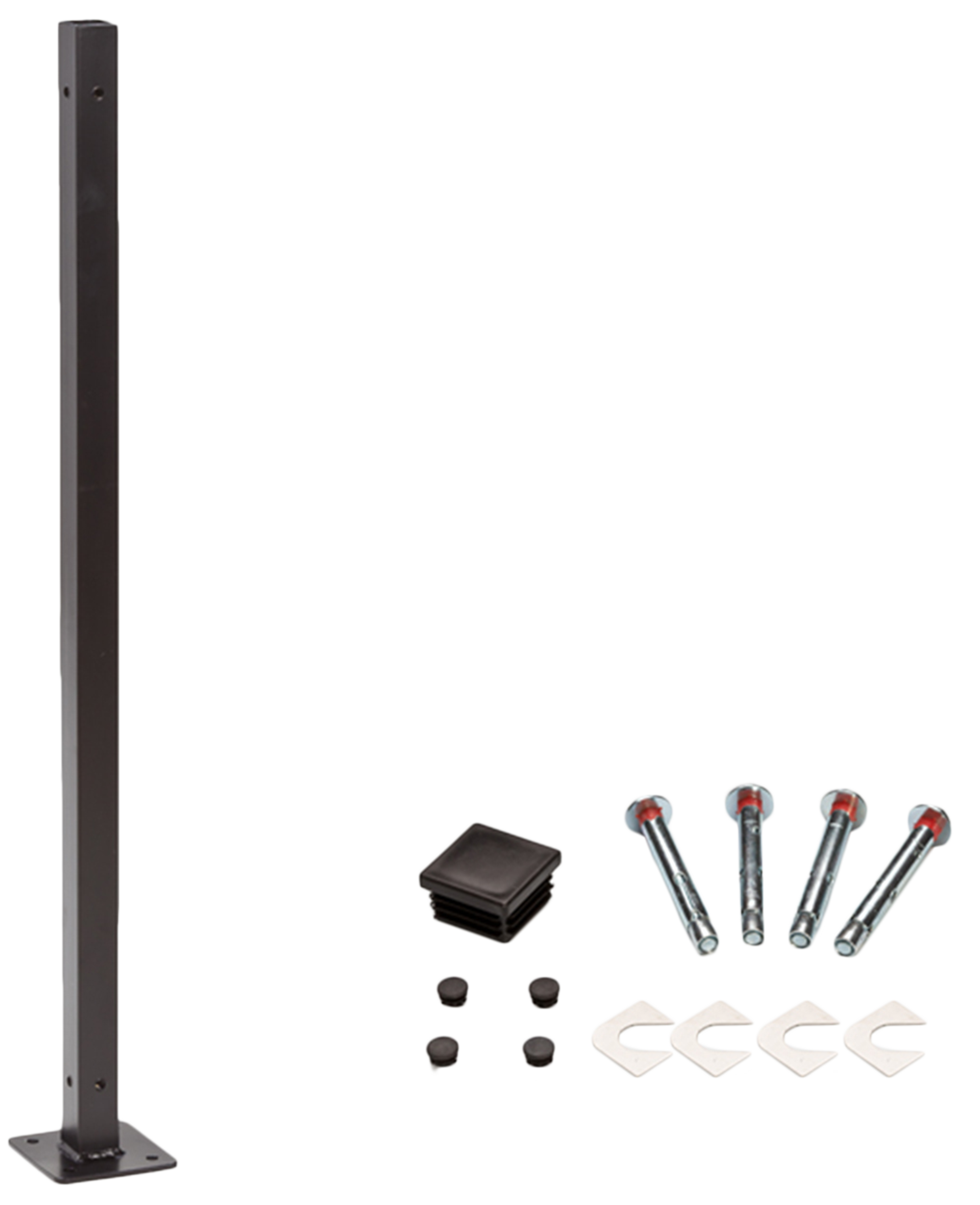 Poste atornillar 100x4x4cm apto para valla jardín 195x94 óxido