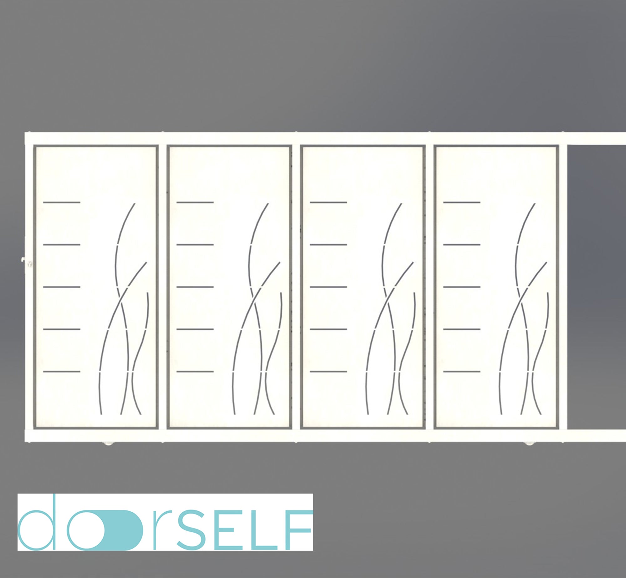 Puerta corredera doorself lines&rushes blanca 400x200 cm