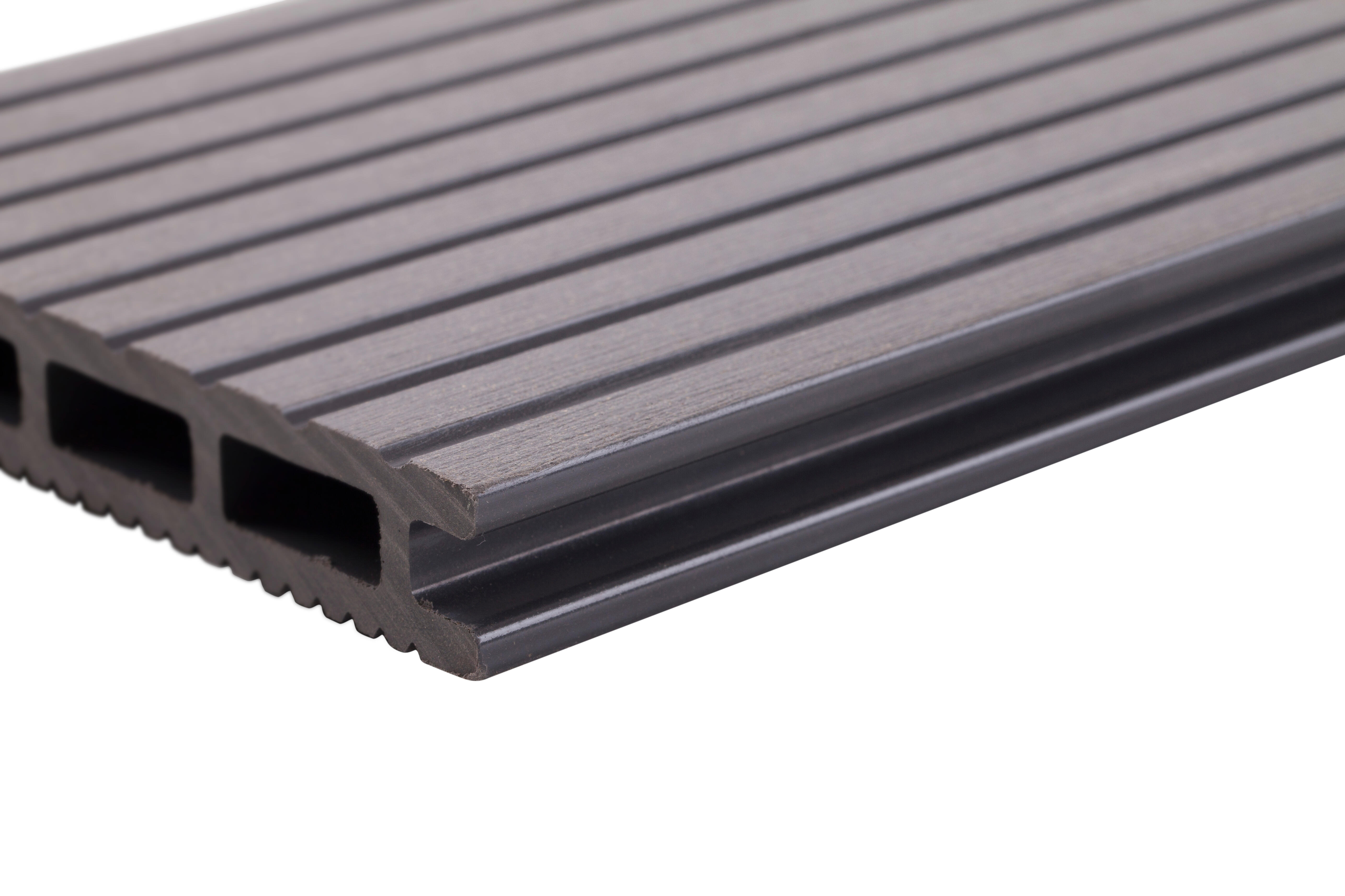 Listone con fissaggio a clip in composito di legno e plastica (wpc) Atlas grigio antracite L 240 x L 14.5 cm x Sp. 21 mm - 20