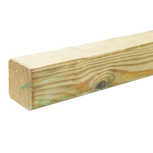 Poste rectangular de madera 6 x 6 x 180 cm natural
