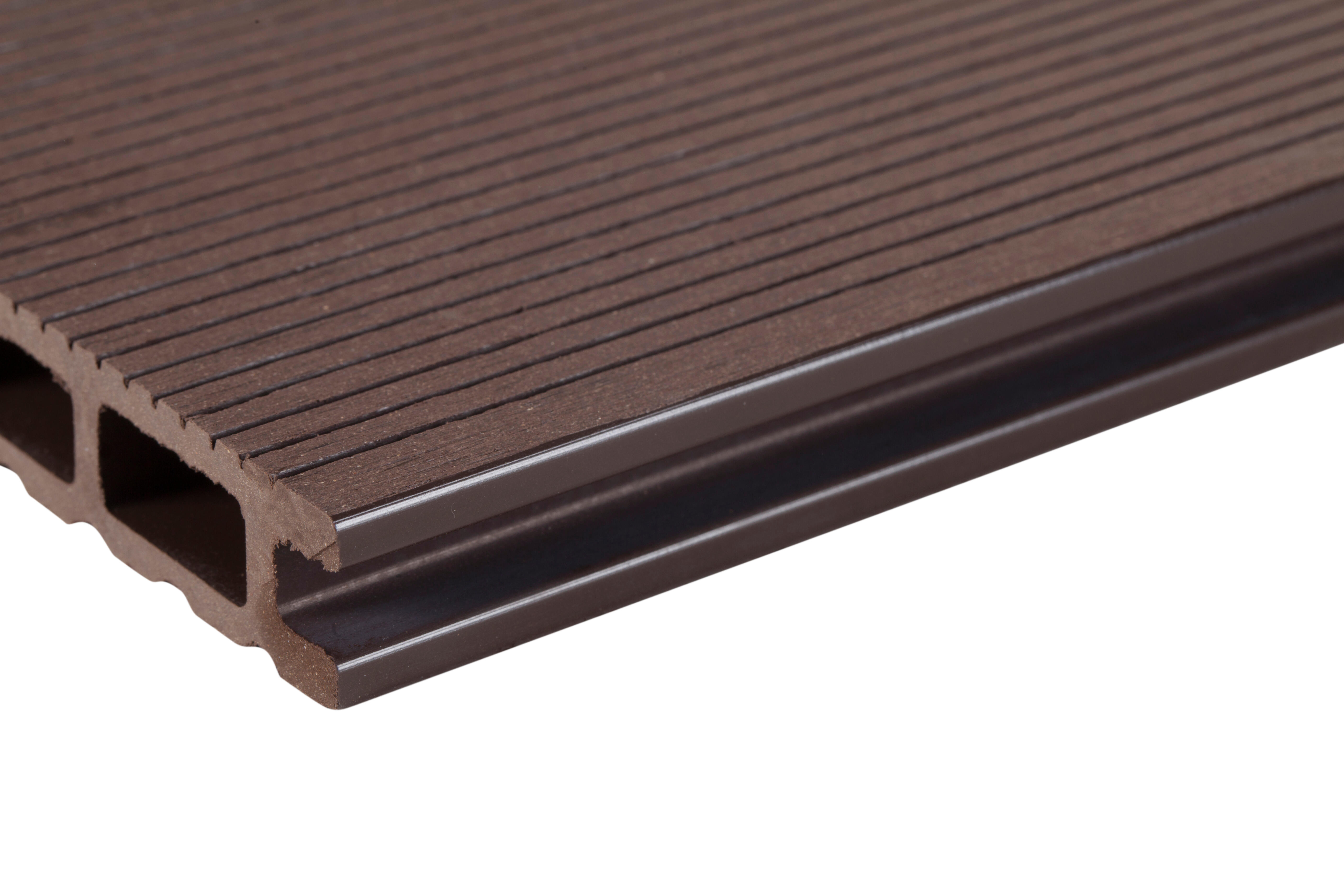 Listone in composito di legno e plastica (wpc) Atlas marrone L 240 x L 14.5 cm x Sp. 21 mm - 14