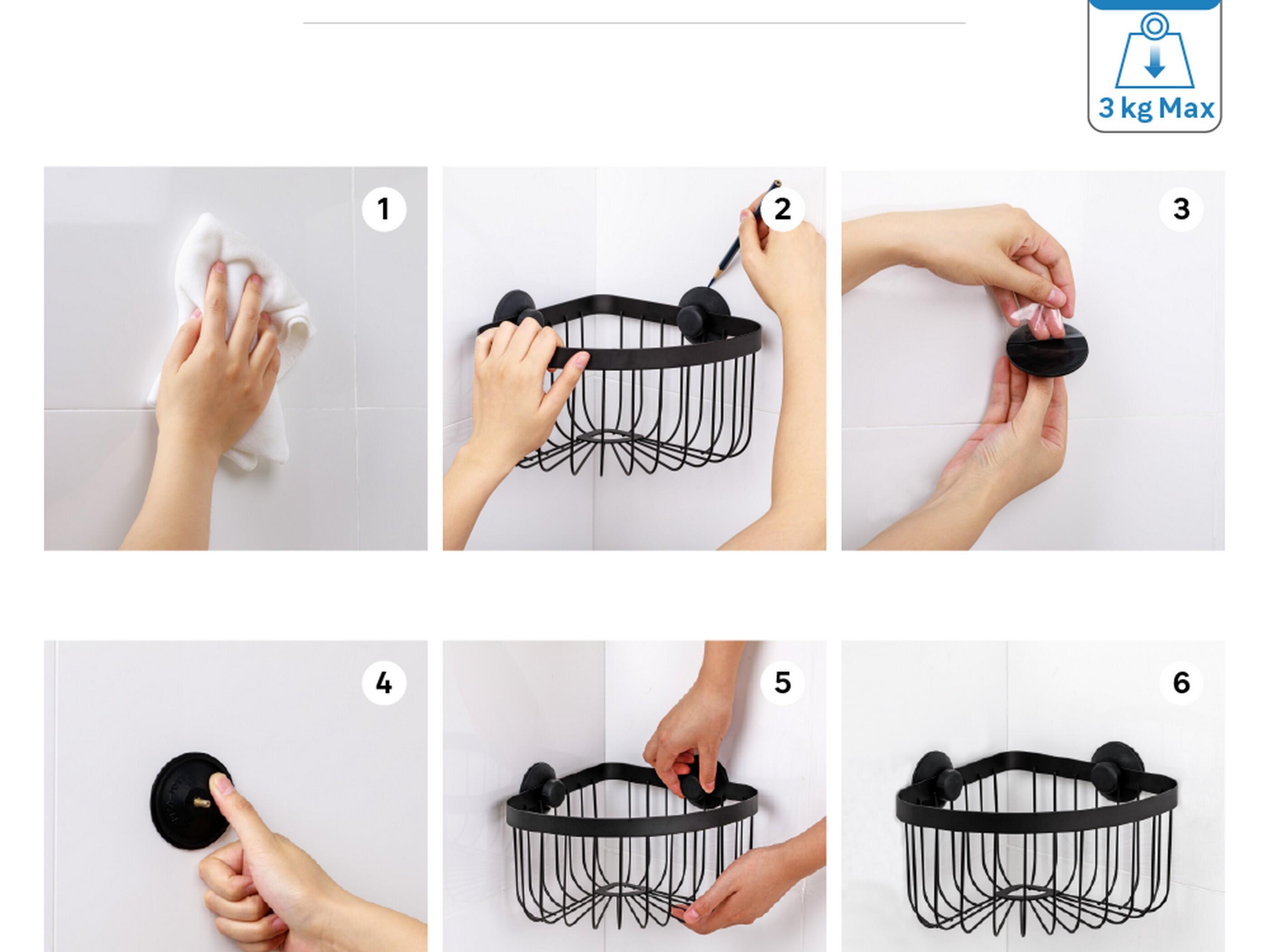 Organizador de ducha Neo negro 22.3x15x22.3 cm - 14