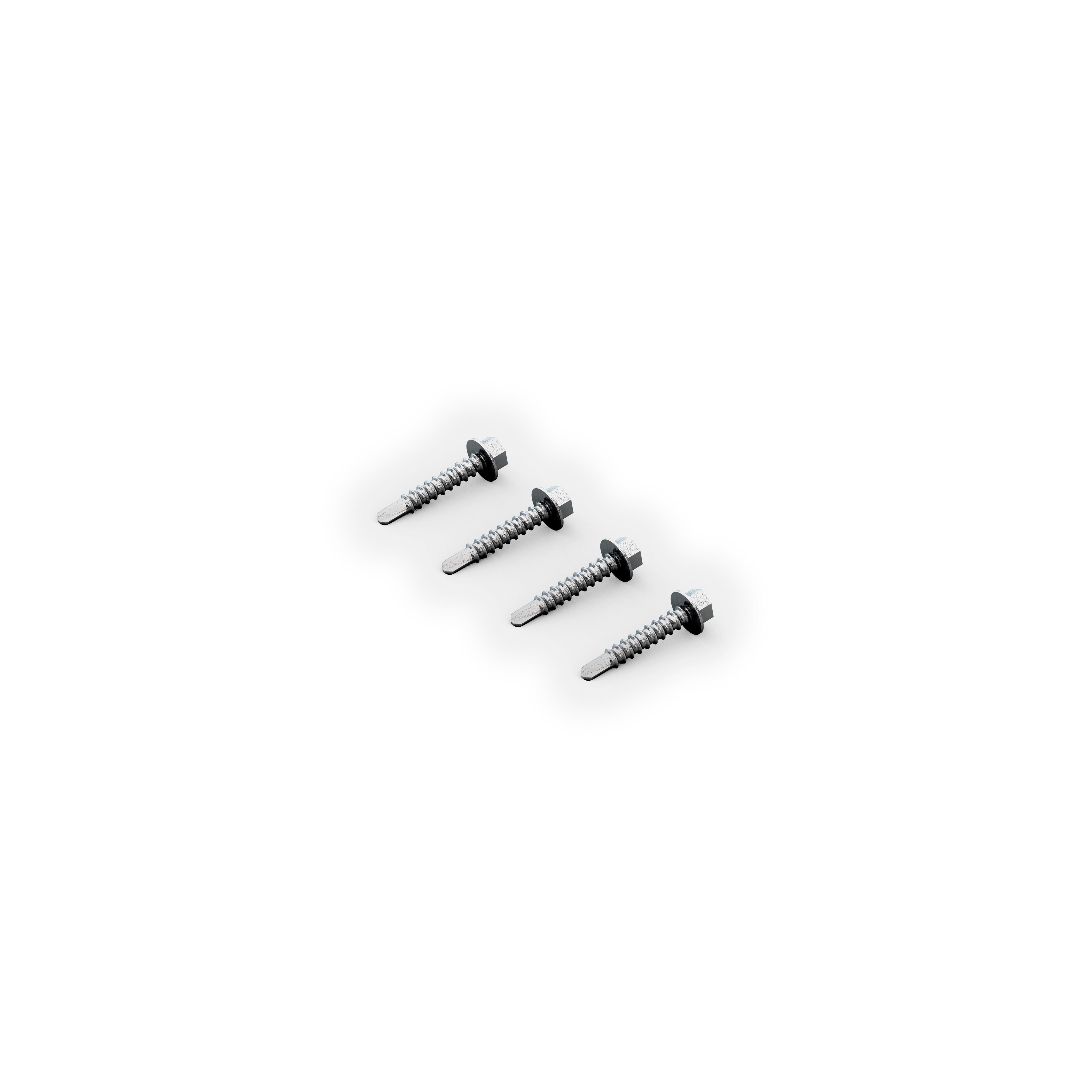 Pack de sujeciones y tornillería de aluminio blanco para valla - 4