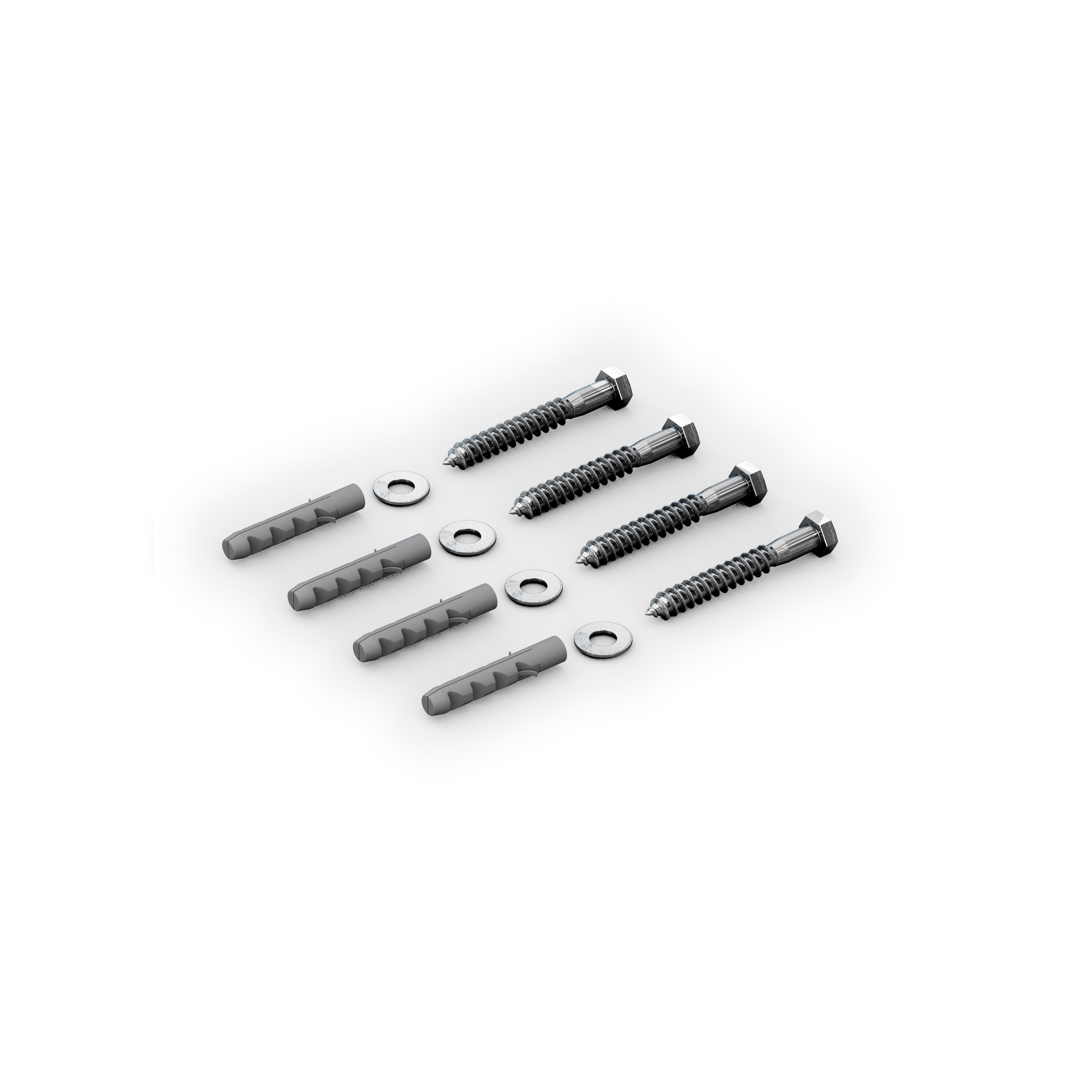 Pack de sujeciones y tornillería de aluminio blanco para valla - 2