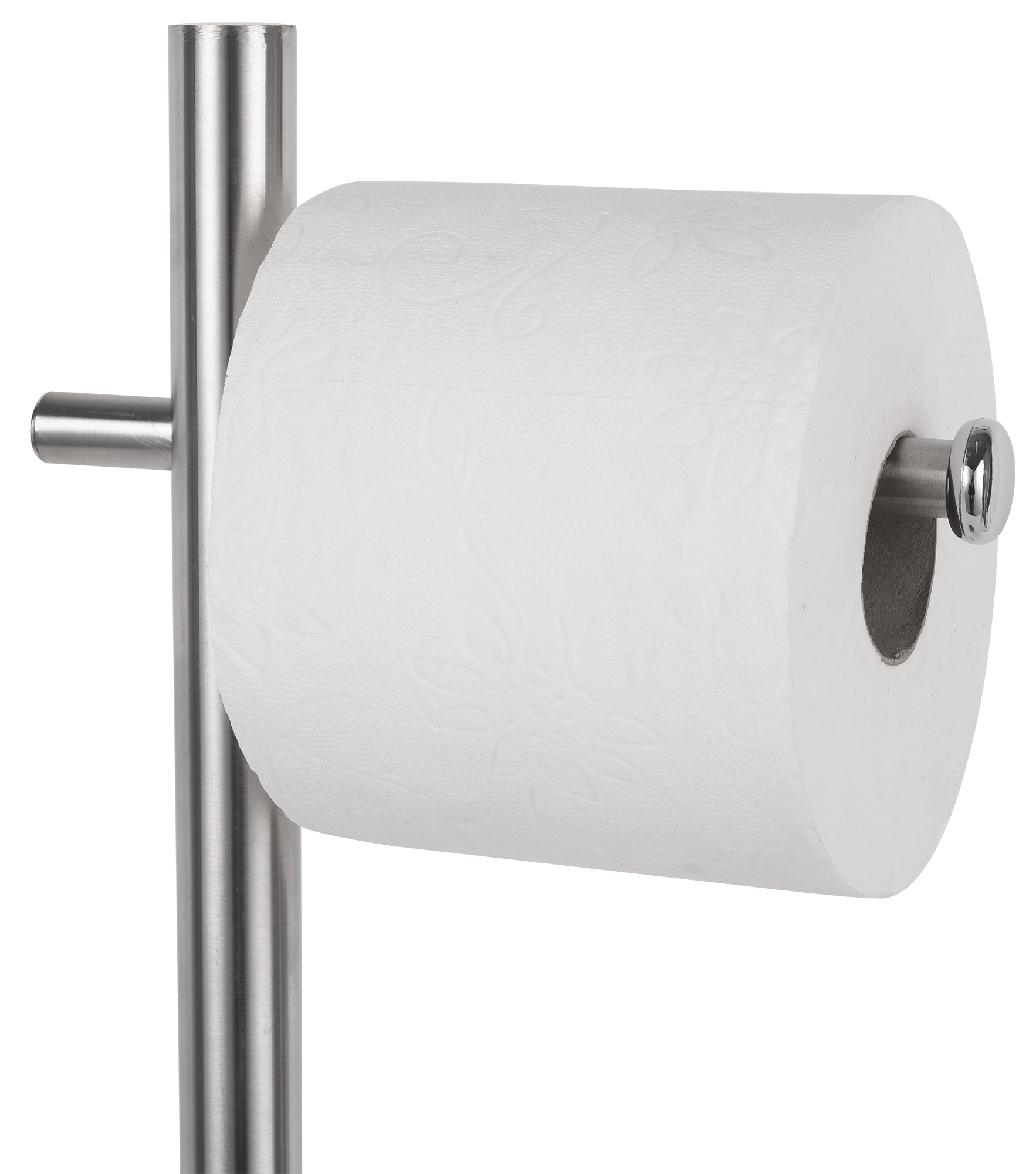 Suporte para piaçaba e porta-rolos cinzento escovado Sensea Circle - 6