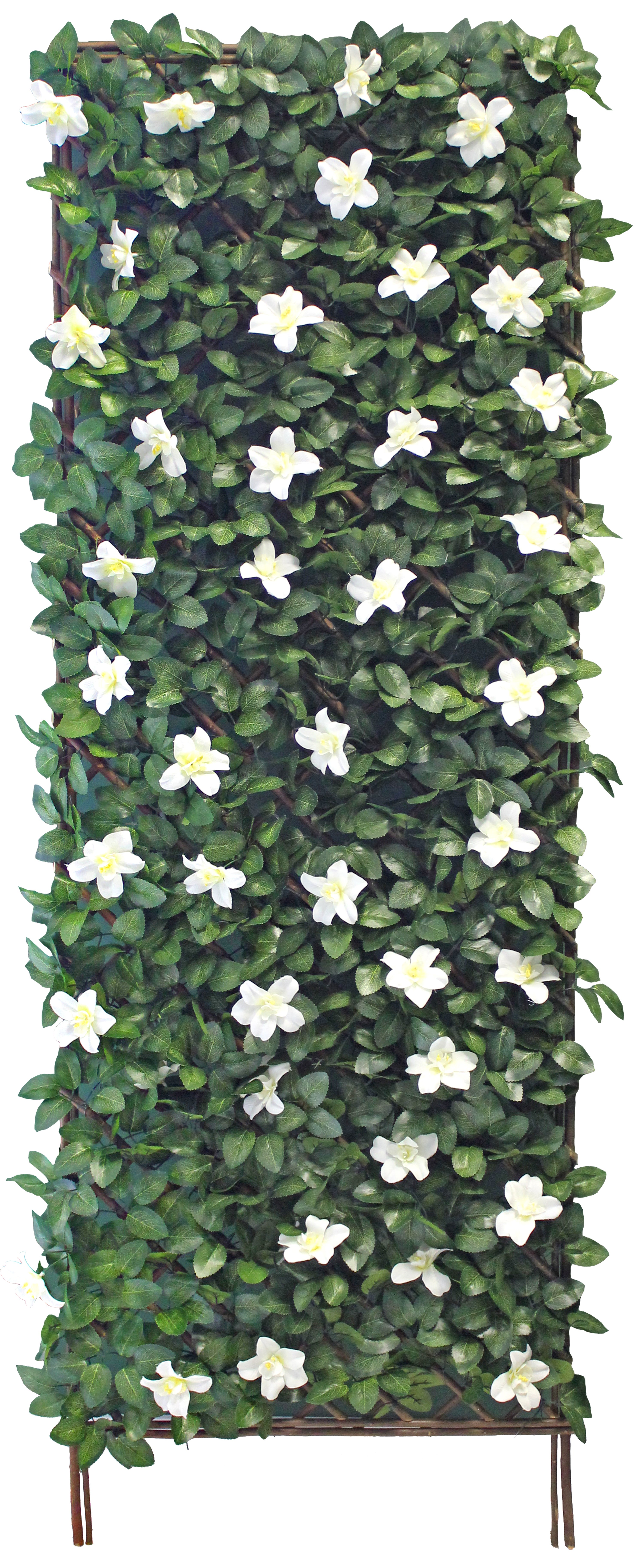 Celosía fija verde con flores 180x60 cm