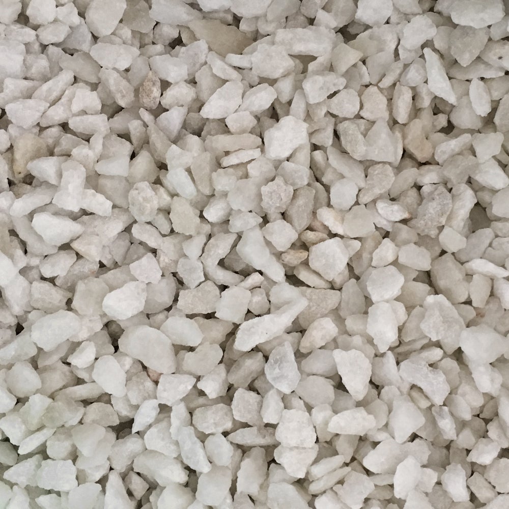 Saco de piedra calcárea triturada blanco 20kg 4 y 8 mm