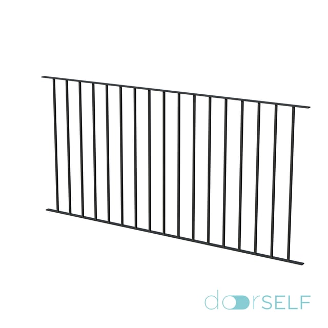 Valla DOORSELF Bricofen de acero gris forja 195x94,5 cm