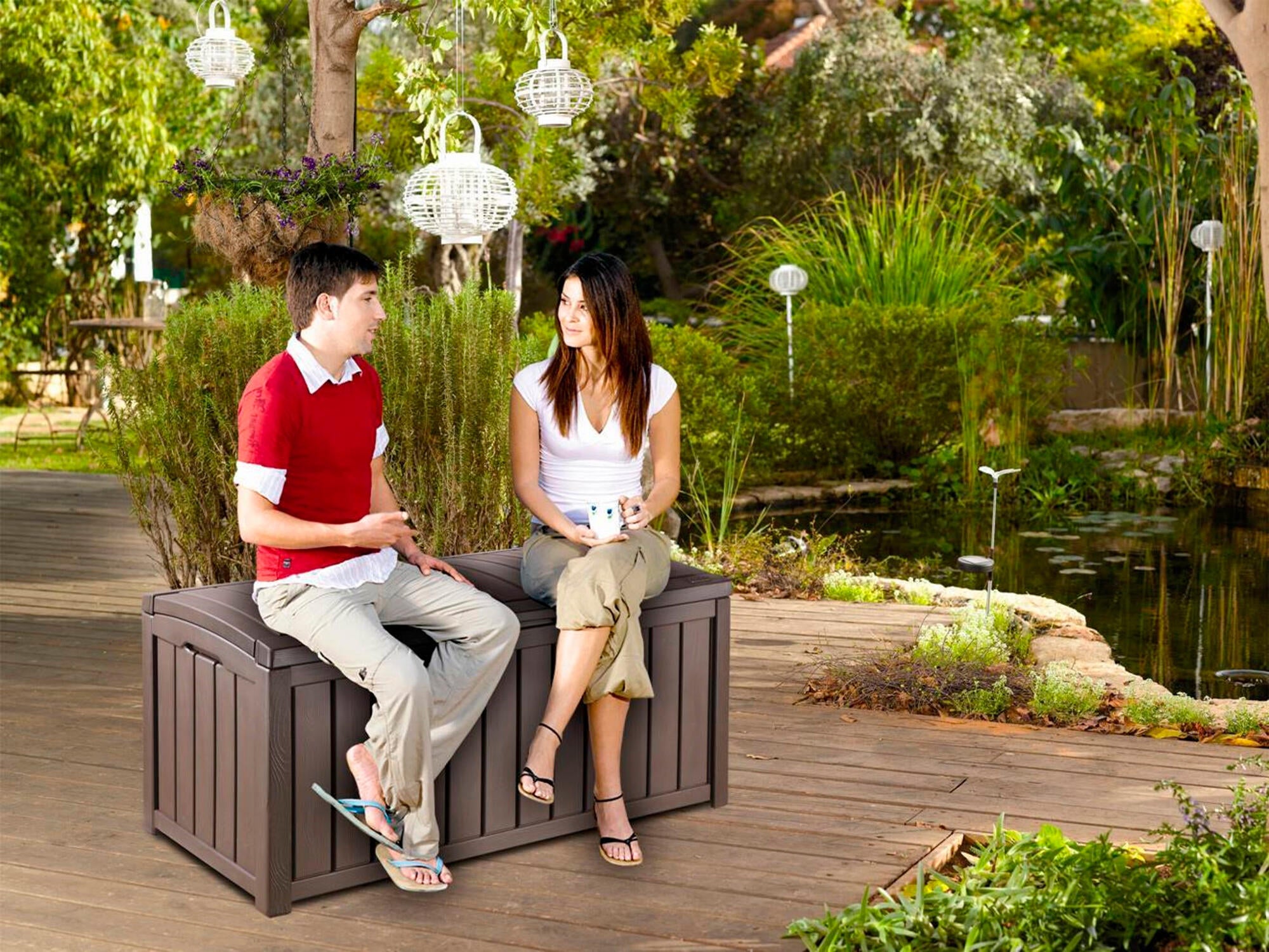 Baule KETER in polipropilene marrone L 128 x H 61 x P 65 cm - 9