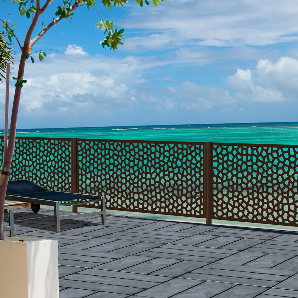 Painel decorativo RIPADO PVC 100X200CM CASTANHO - 7