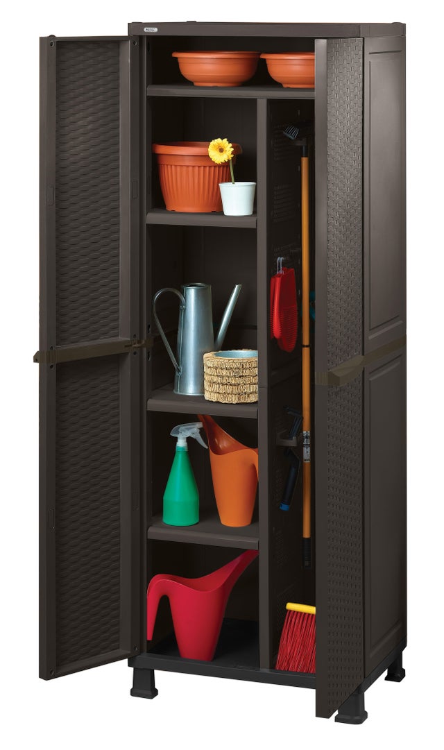 Armario de exterior de resina MP Rattan 65x177x45 cm