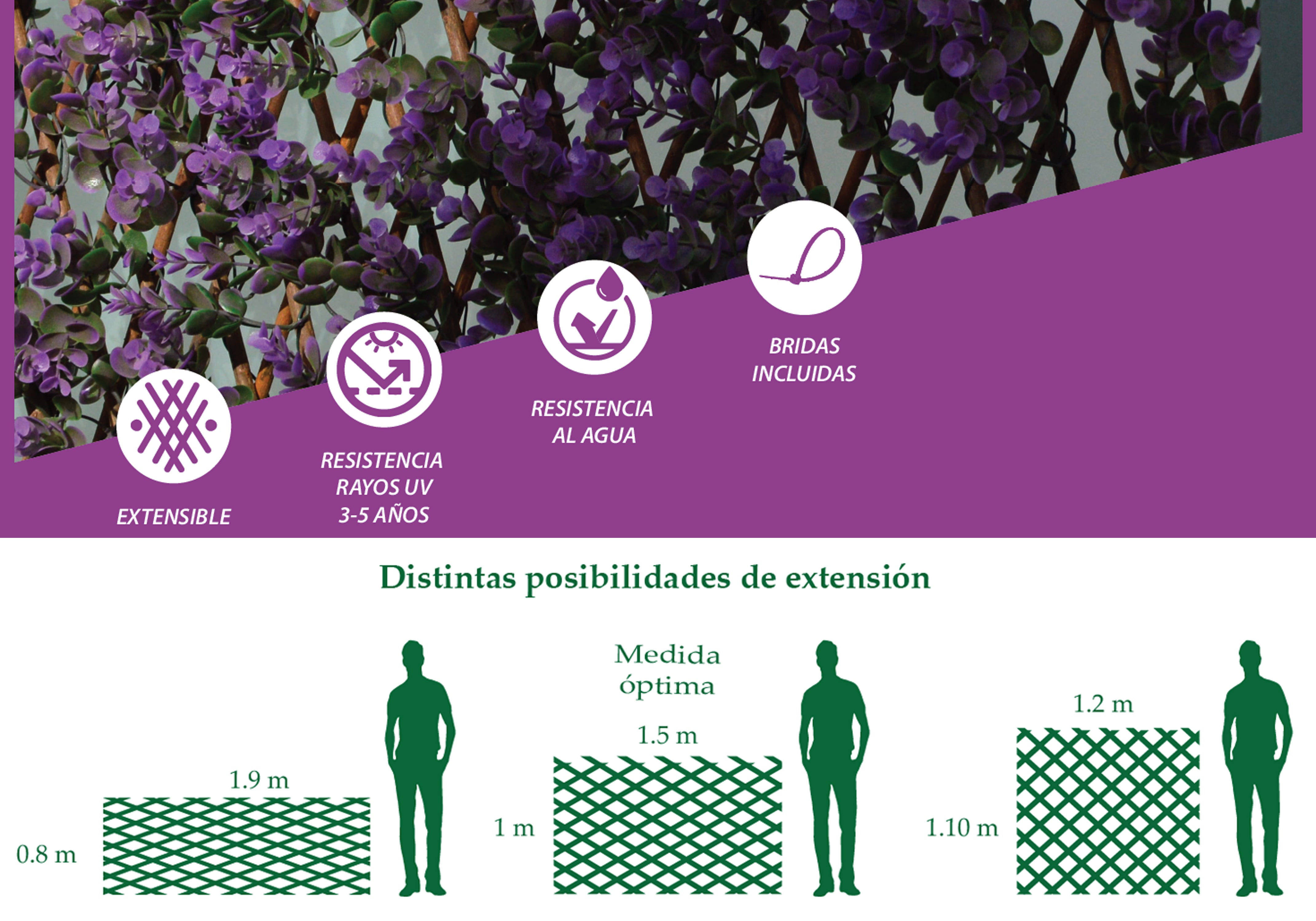 Treliça extensível LAVANDA 100X150CM 7X7CM - 4