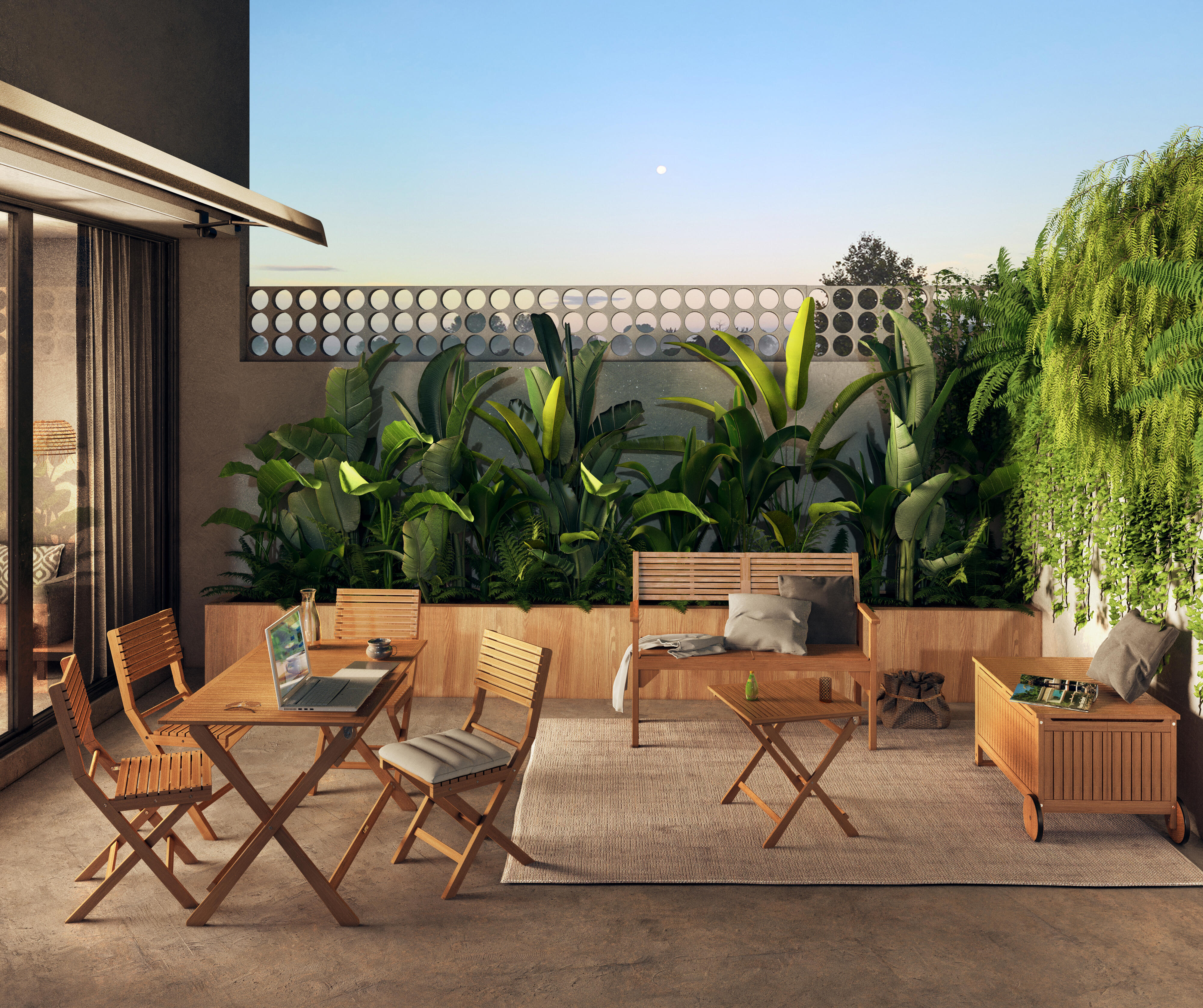 Banco de madeira NATERIAL SOLIS 120X55CM - 15