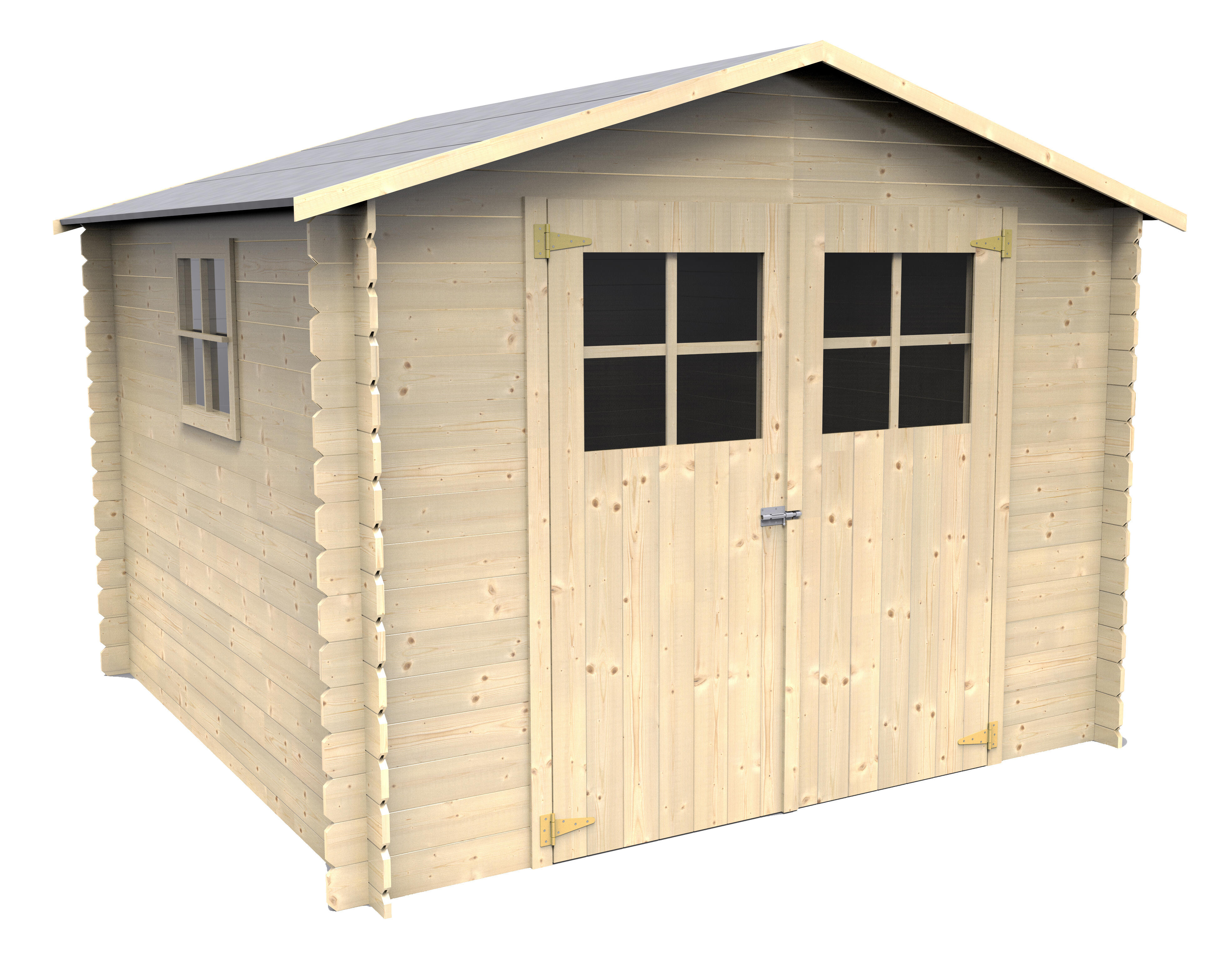 Caseta de madera Mirama de 283x210x272 cm y 7.7 m2 - 5