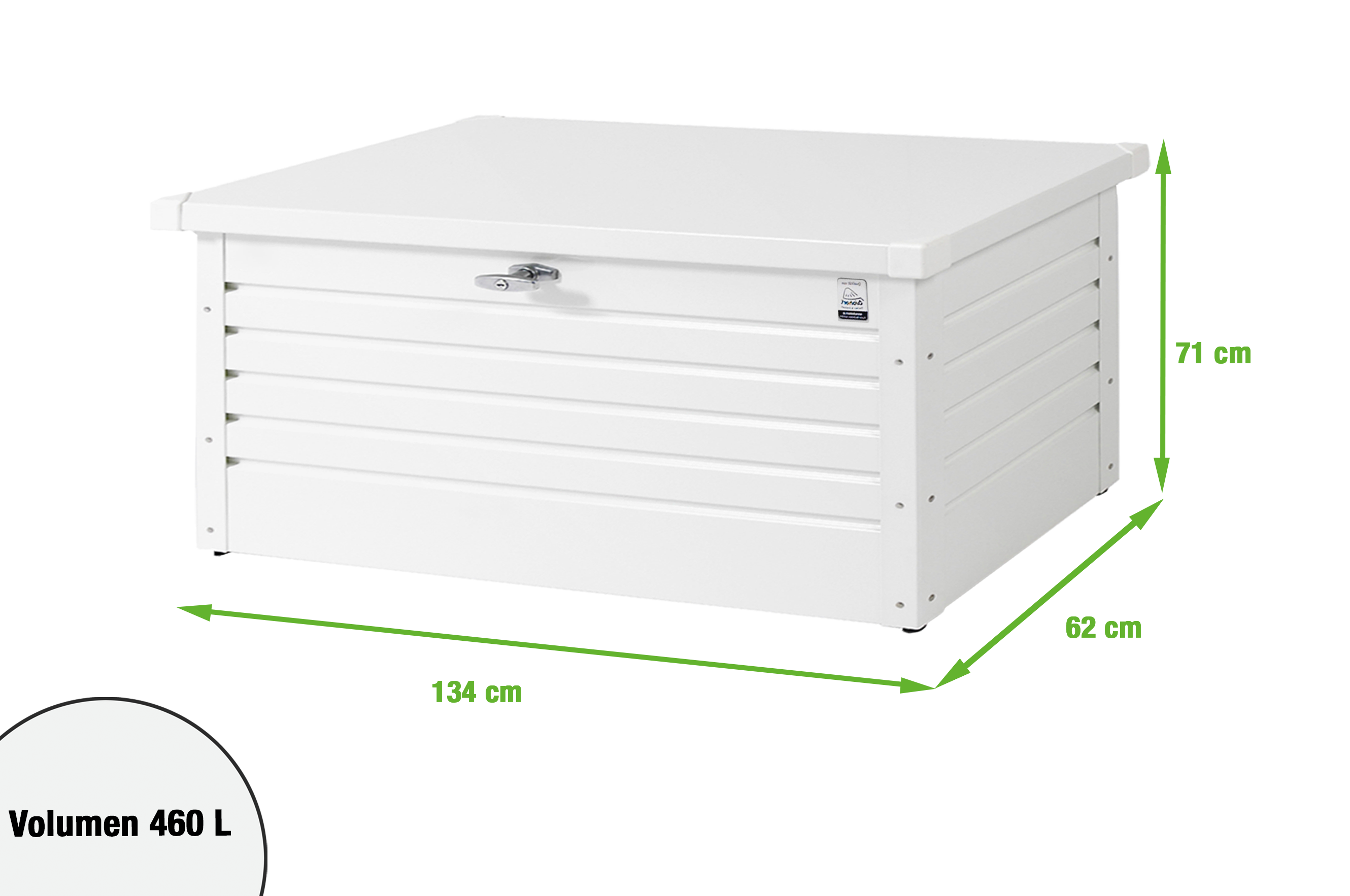 Baule panchina BIOHORT 130 in acciaio bianco L 134 x H 71 x P 62 cm - 5