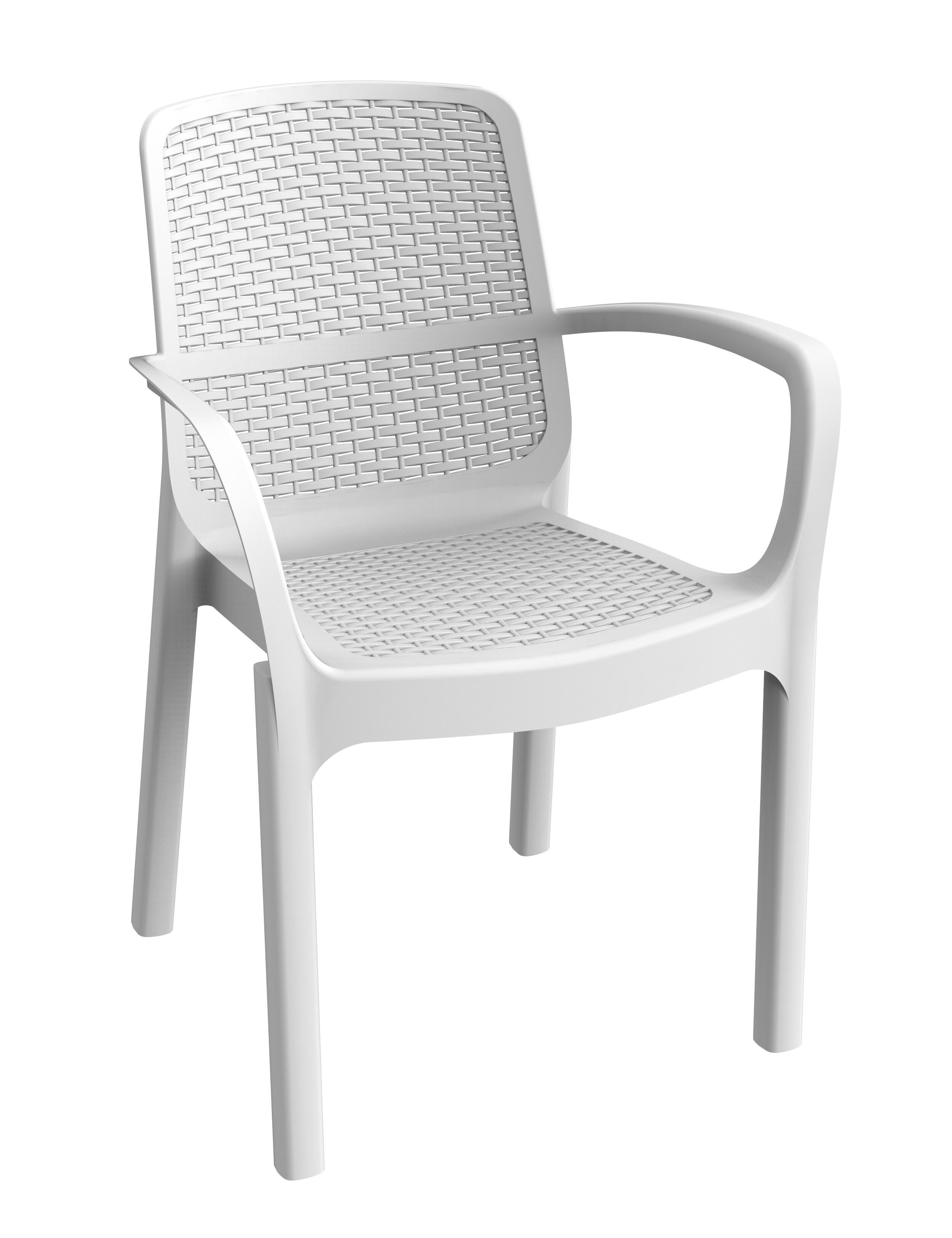 Silla de exterior de resina numana blanca