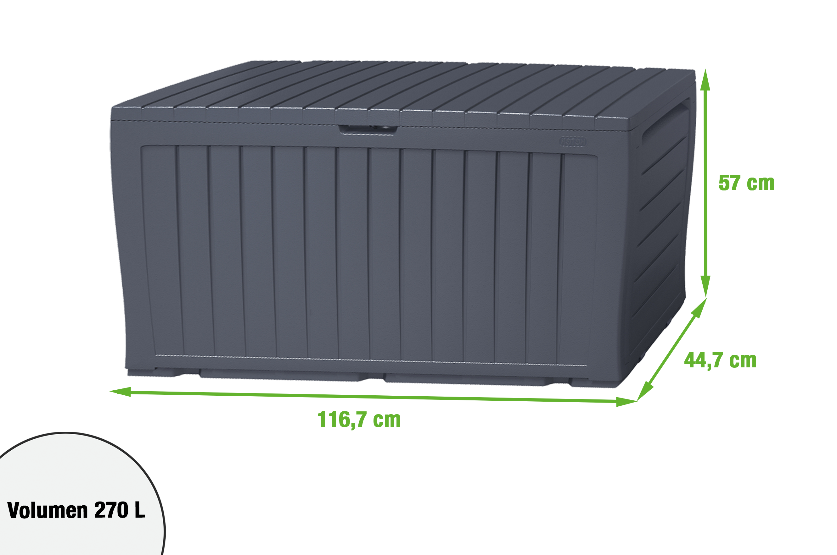 Arca resina 270L 57x116,7x44,7 cm Naterial Flint Box - 7