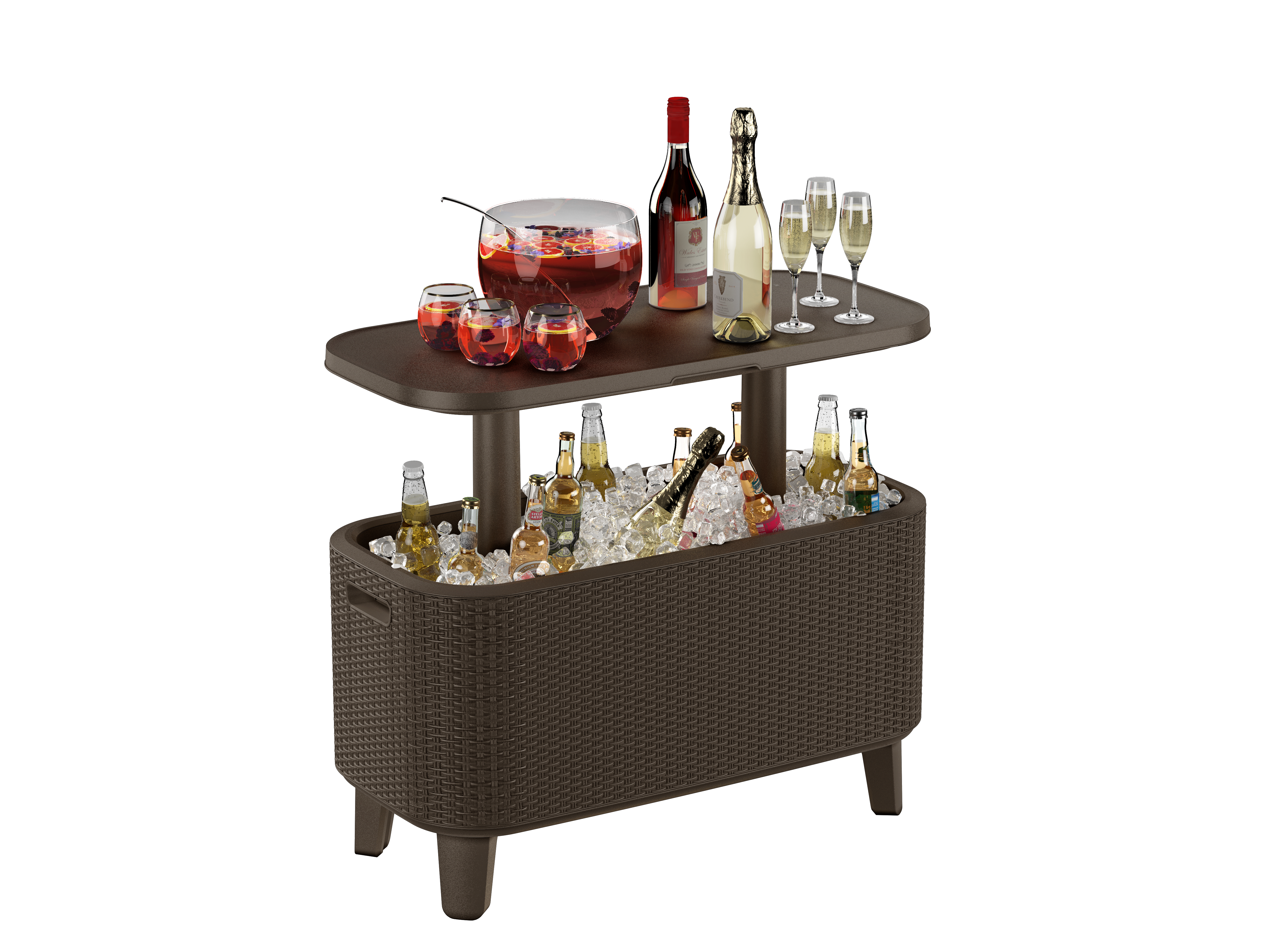 Arcón keter para jardín de resina, mesa nevera. modelo bevy bar
