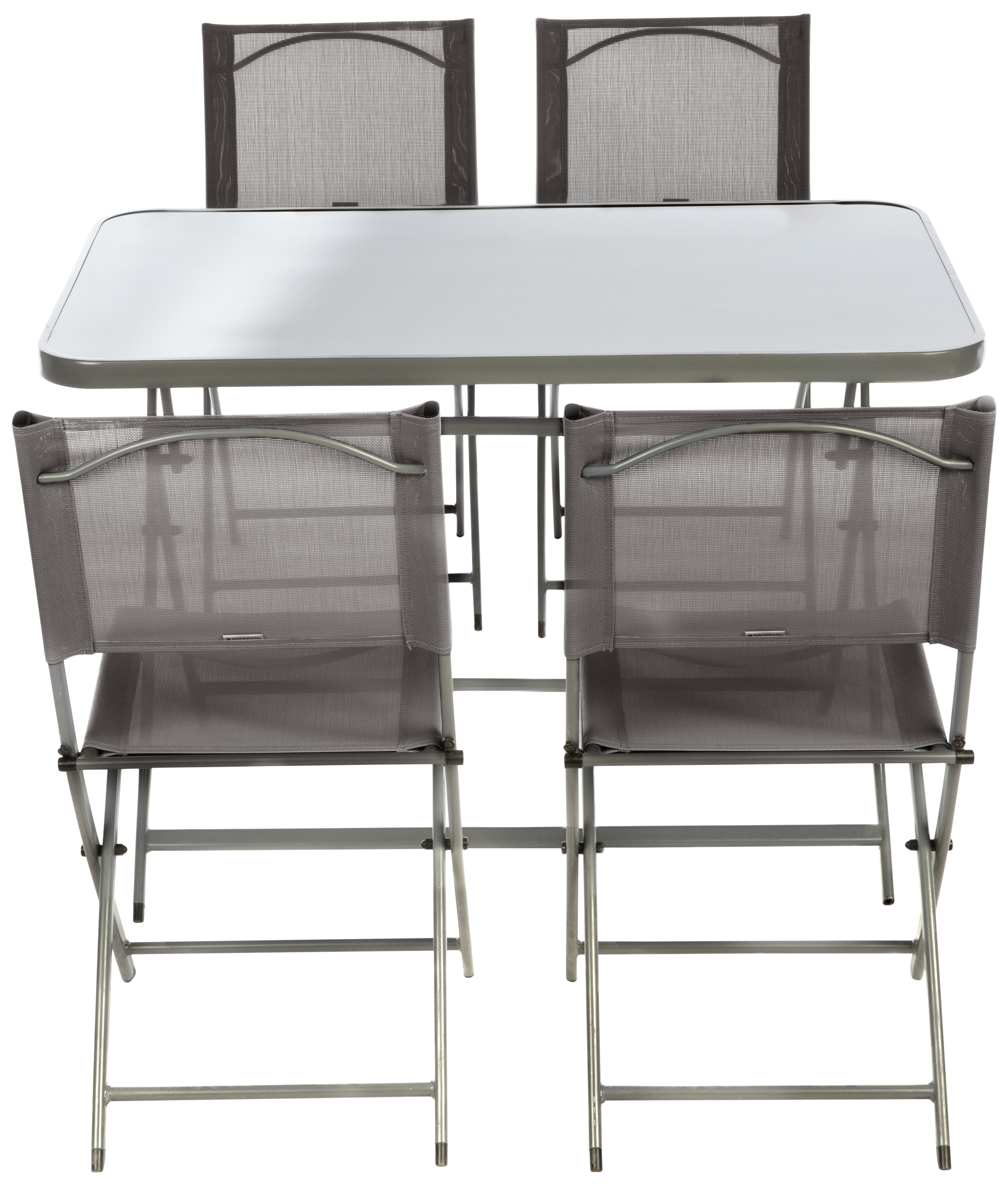 Mesa de jardín plegable de acero Emys gris de 70x110x72 cm - 22