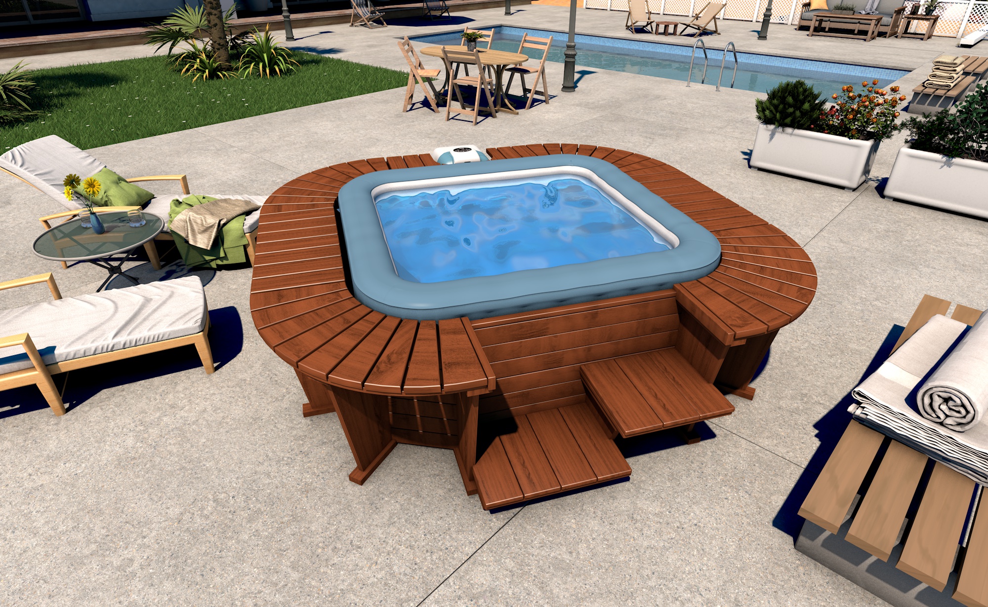 Spa de exterior hinchable k2o palm de 180x71x180 cm