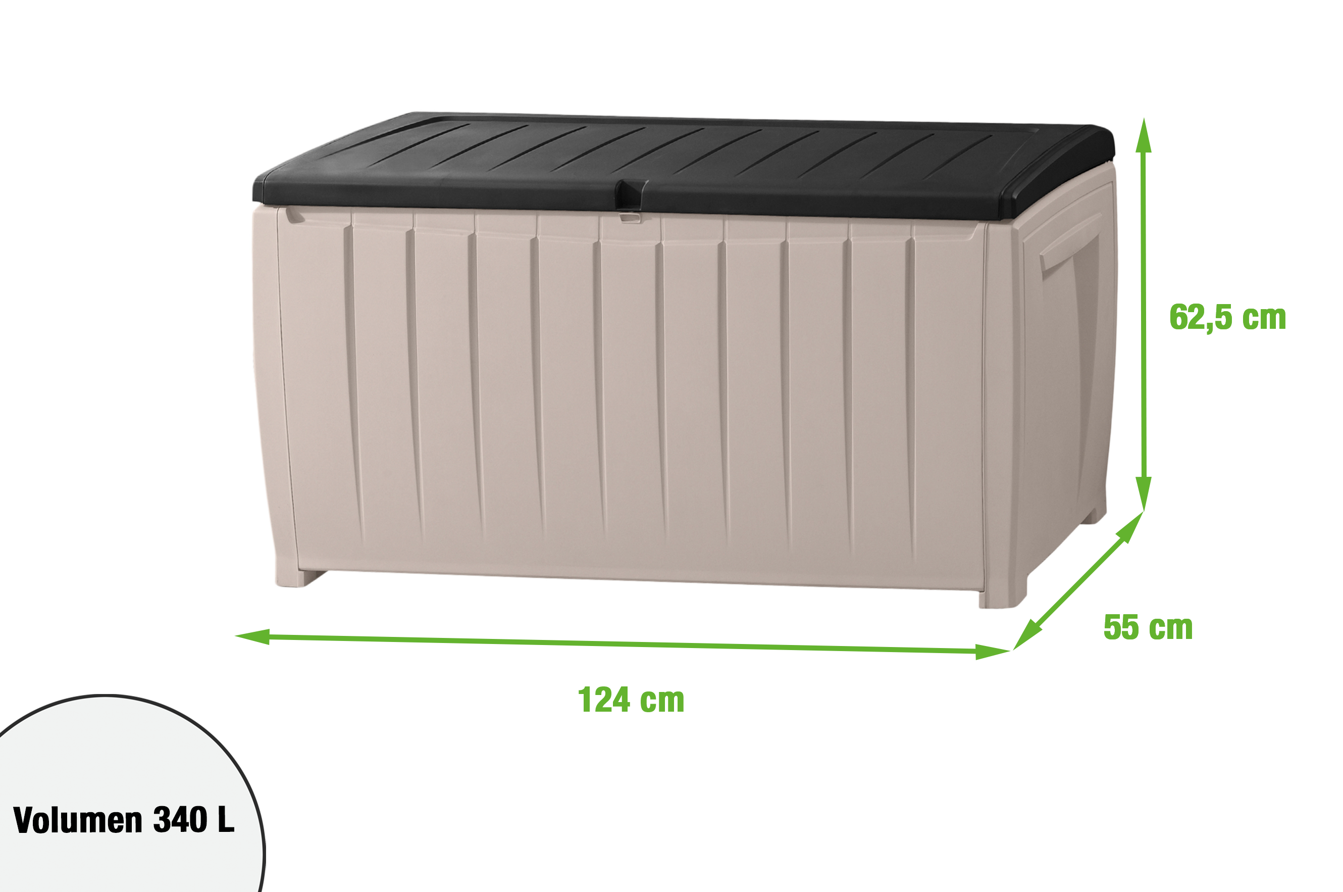 ARCA RESINA 340L 124x62x55cm NEW FLINT BOX NATERIAL - 2