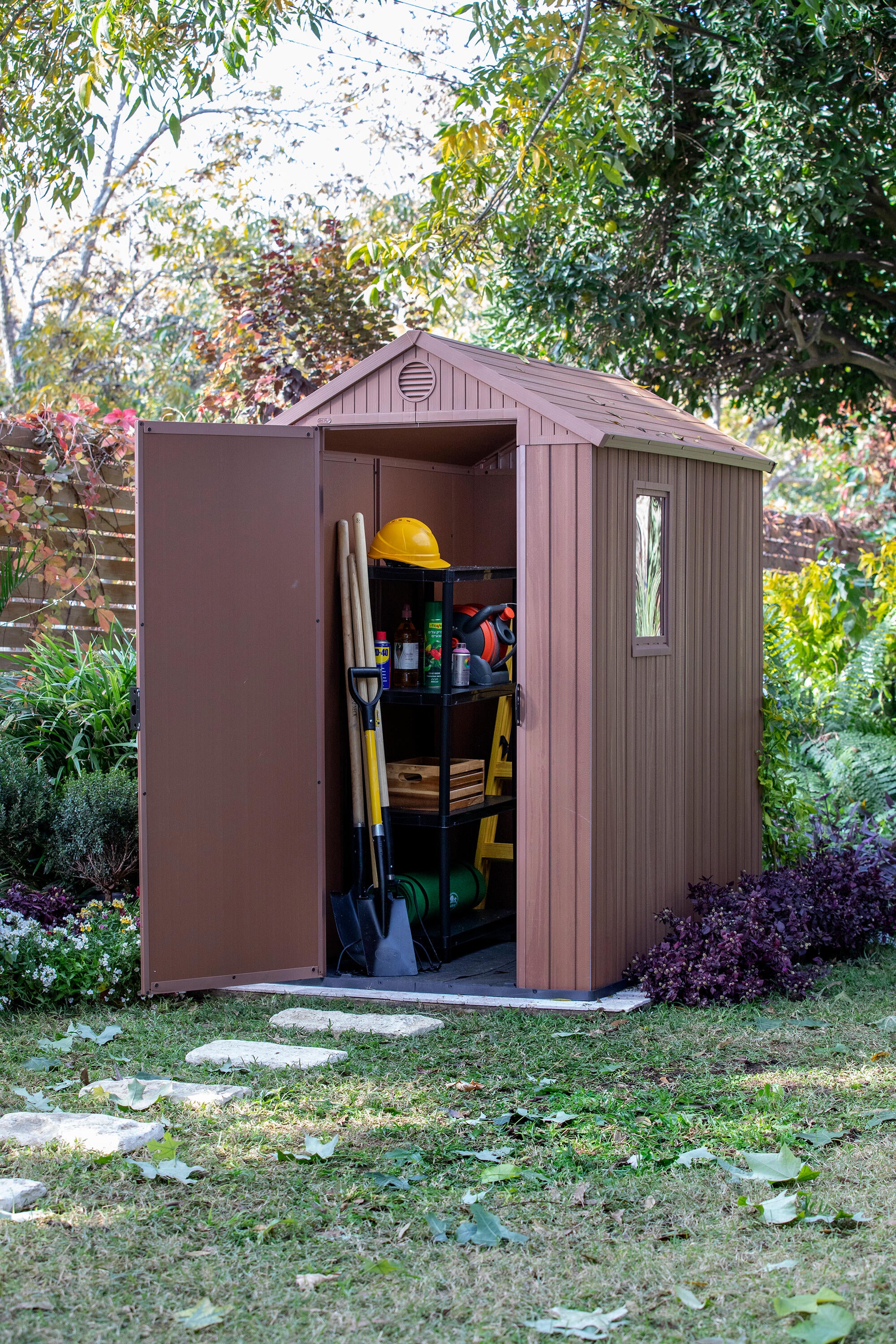 Casetta da giardino KETER Darwin in polipropilene legno con porta battente semplice, superficie interna 1.98 m² e spessore parete 16 mm, con pavimento - 5