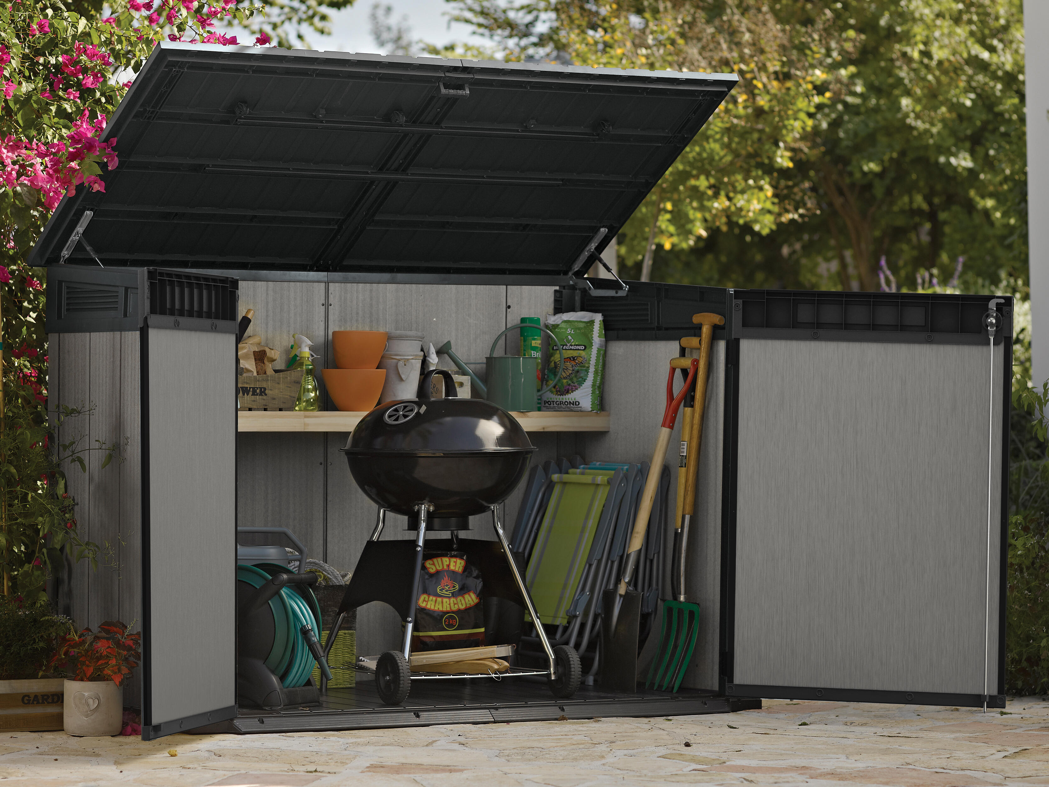 Arcón de resina para exterior KETER 232427 190.5 x 132.5 x 109.3 cm y capacidad de 2020 L - 7