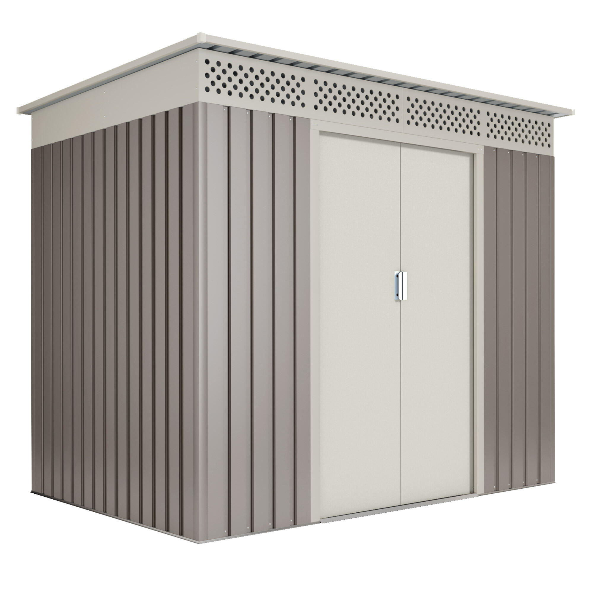 Caseta de metal Nykop de 213x184x142 cm y 3.02 m2 con 0.25 mm espesor y doble puerta corredera HOGGAR - 6