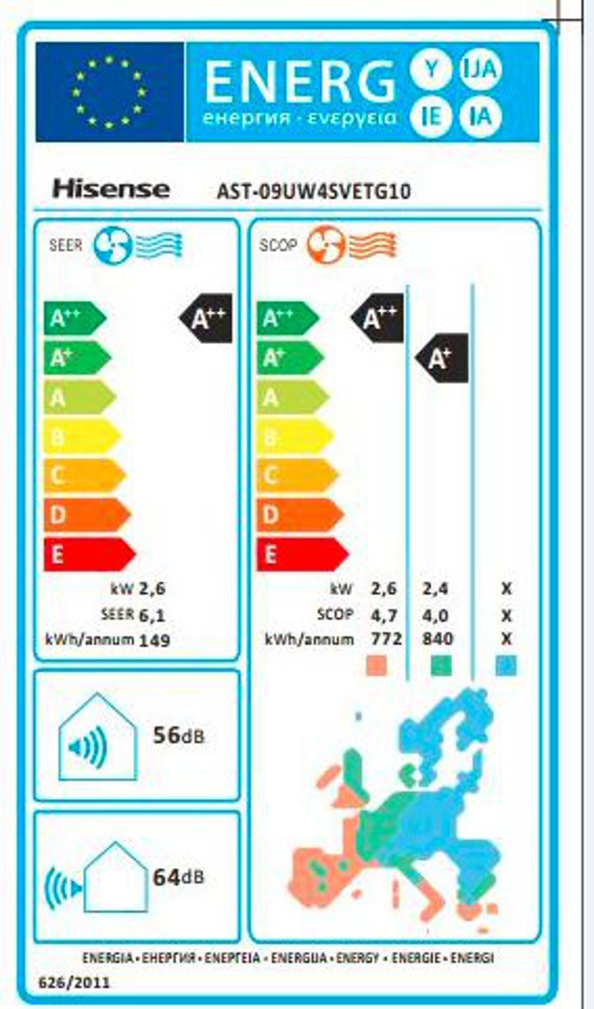 Unità interna condizionatore HISENSE 9000 BTU A++/A+ serie Mini Slim - 4