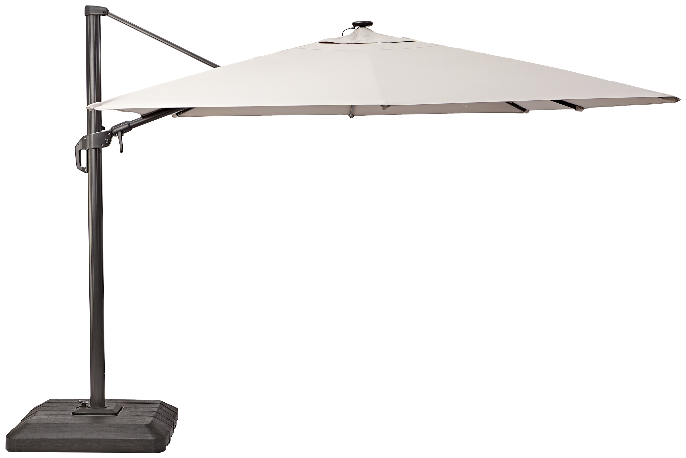 Ombrellone a palo laterale grigio Sonora NATERIAL con telo rettangolare tortora L 282 x P 391 x H 274 cm - 19