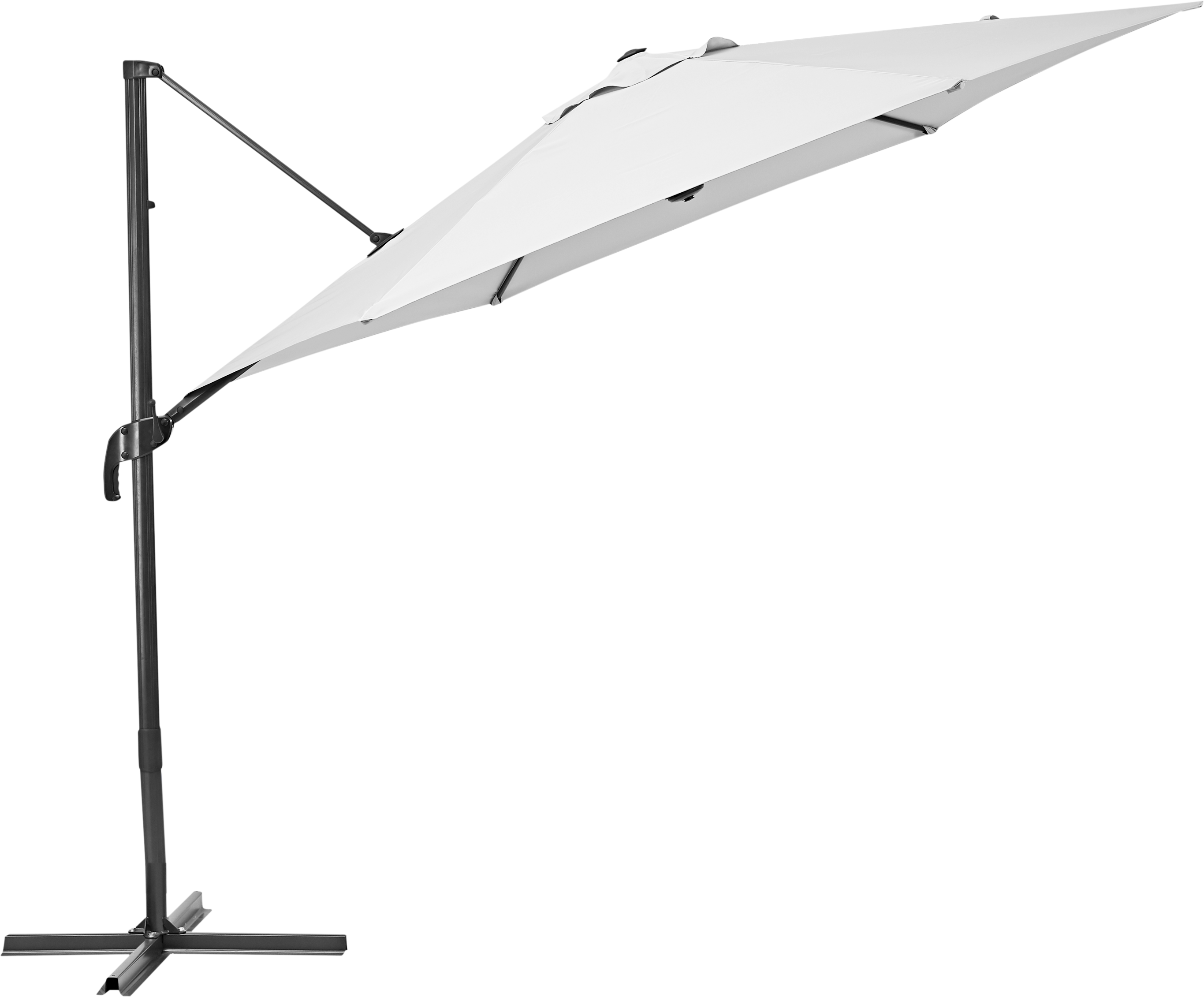 Ombrellone a palo laterale grigio Avea NATERIAL con telo esagonale bianco L 289 x P 289 x H 251 cm - 8