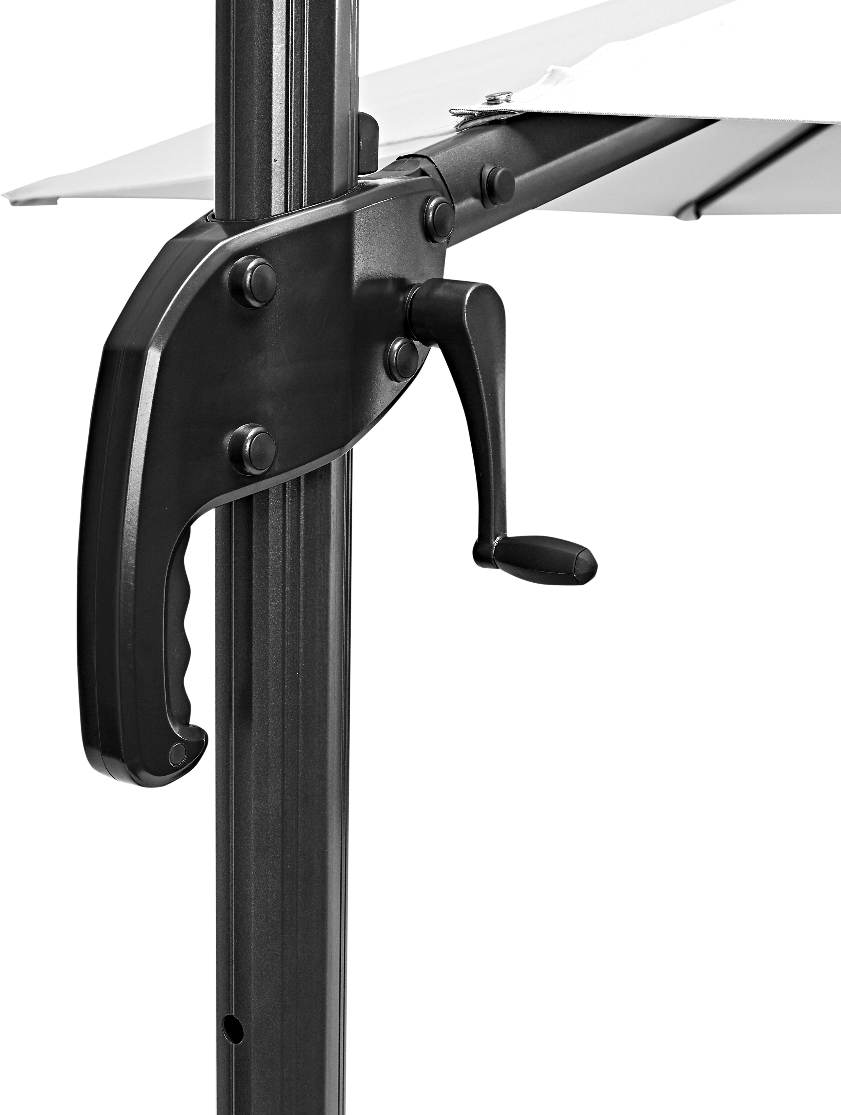 Ombrellone a palo laterale grigio Avea NATERIAL con telo esagonale bianco L 289 x P 289 x H 251 cm - 16