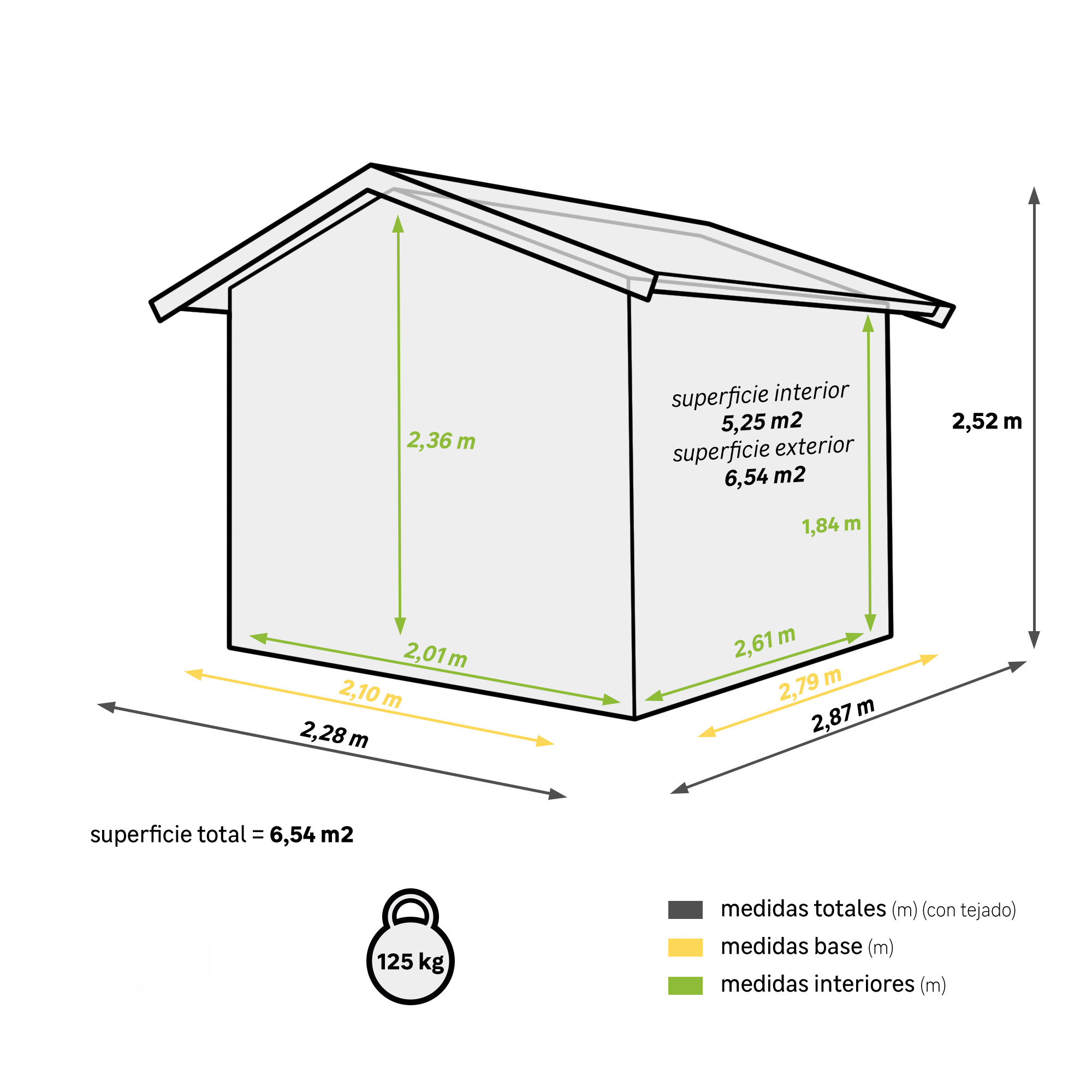 Caseta de resina Newton de 228x252x287 cm y 5.7 m2 con 20 mm espesor y doble puerta abatible KETER - 2