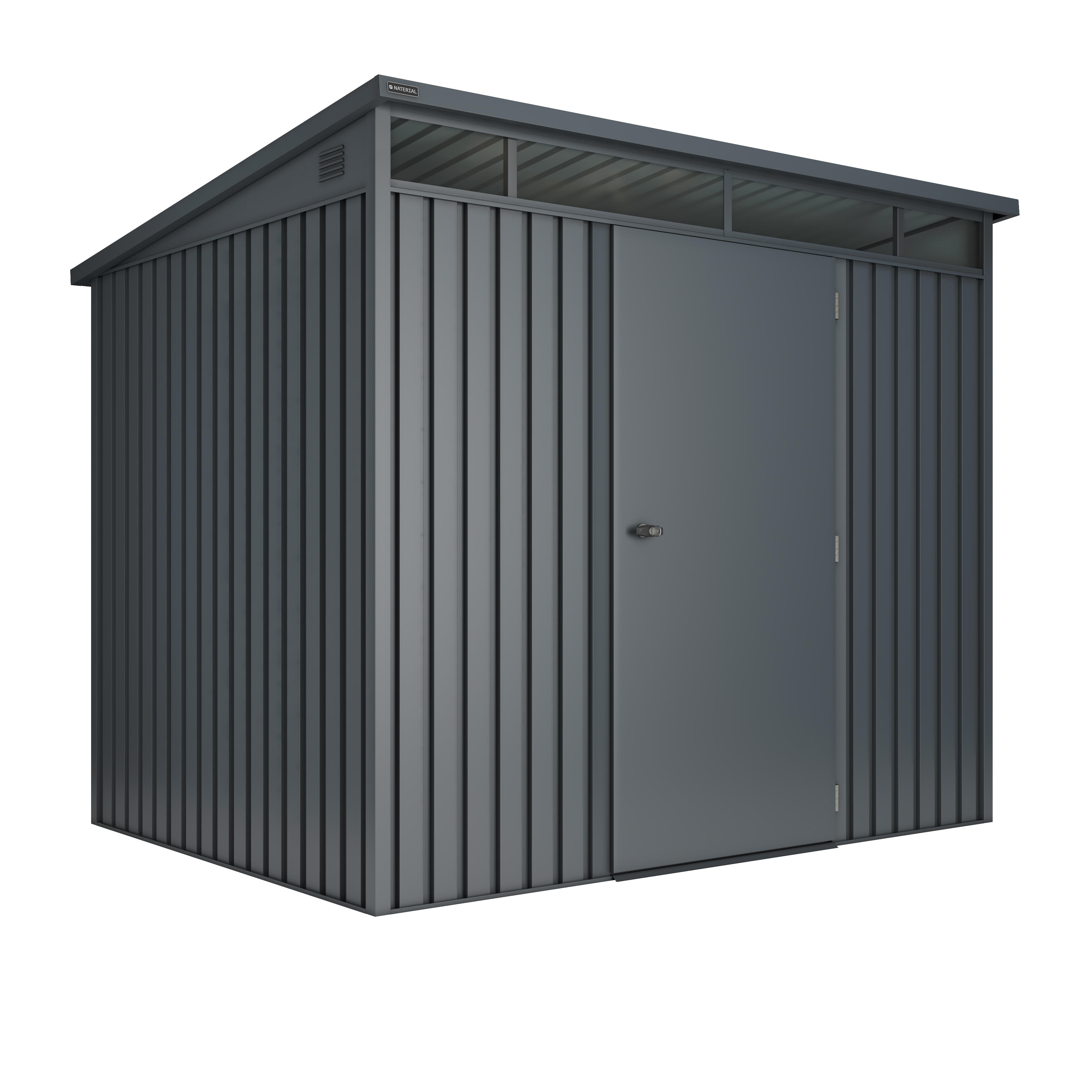 Caseta de metal Huntington M de 237x201x186 cm y 4.5 m2 con 0.4 mm espesor y puerta abatible NATERIAL - 6