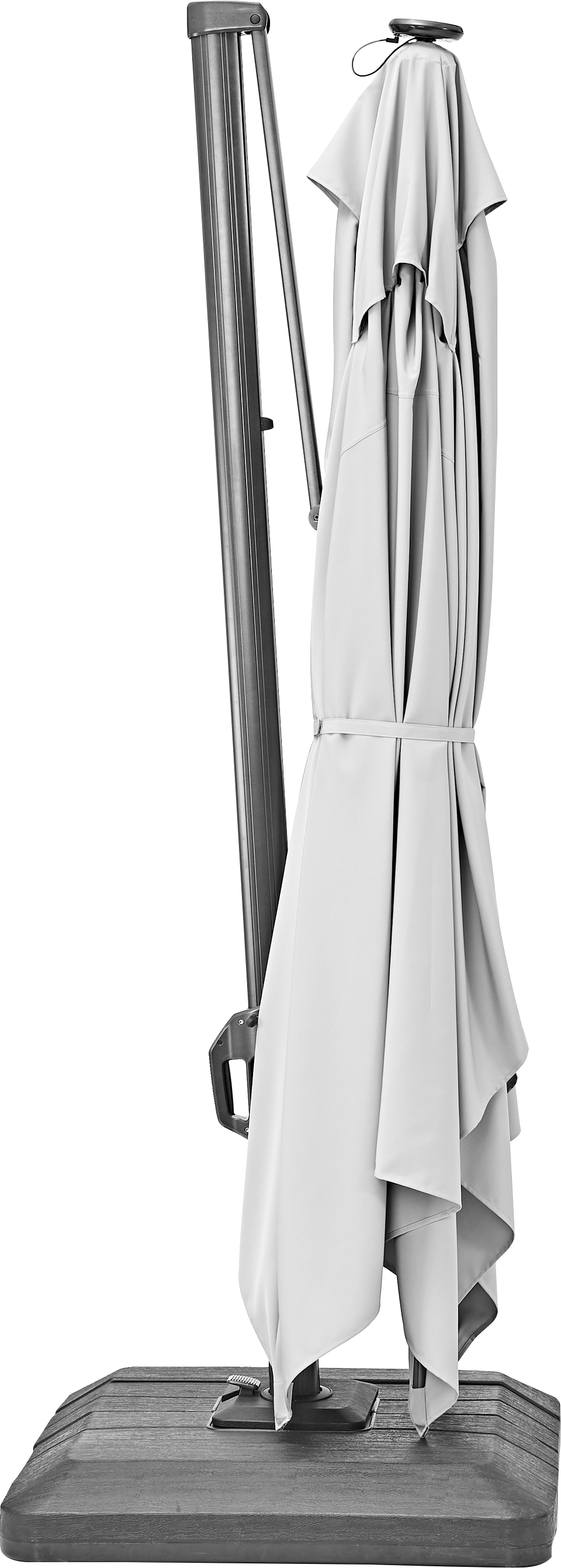 Ombrellone a palo laterale grigio Sonora NATERIAL con telo rettangolare bianco L 391 x P 282 x H 274 cm - 8