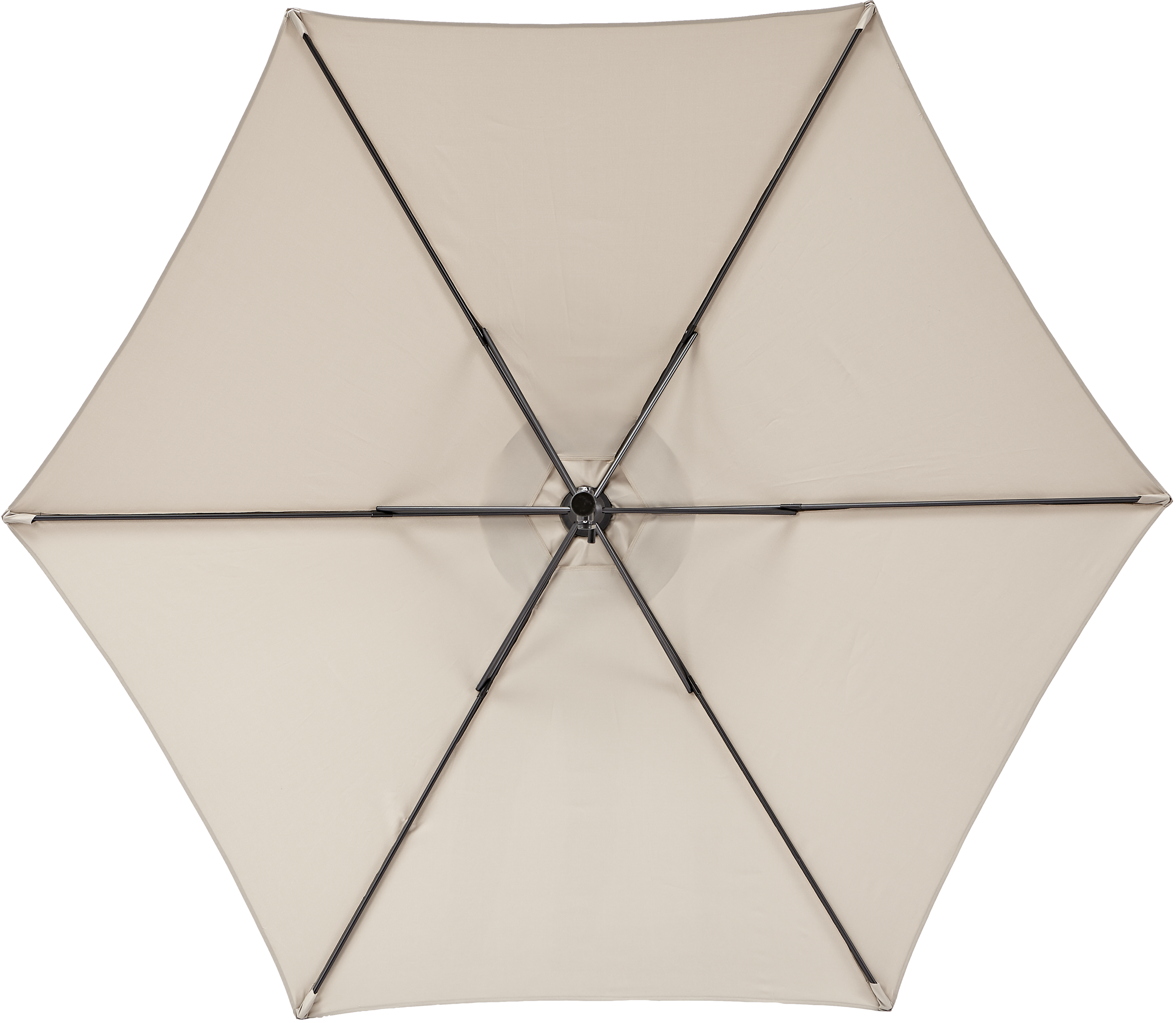 Parasol hexagonal de acero Polar marrón  Ø 263 cm - 8