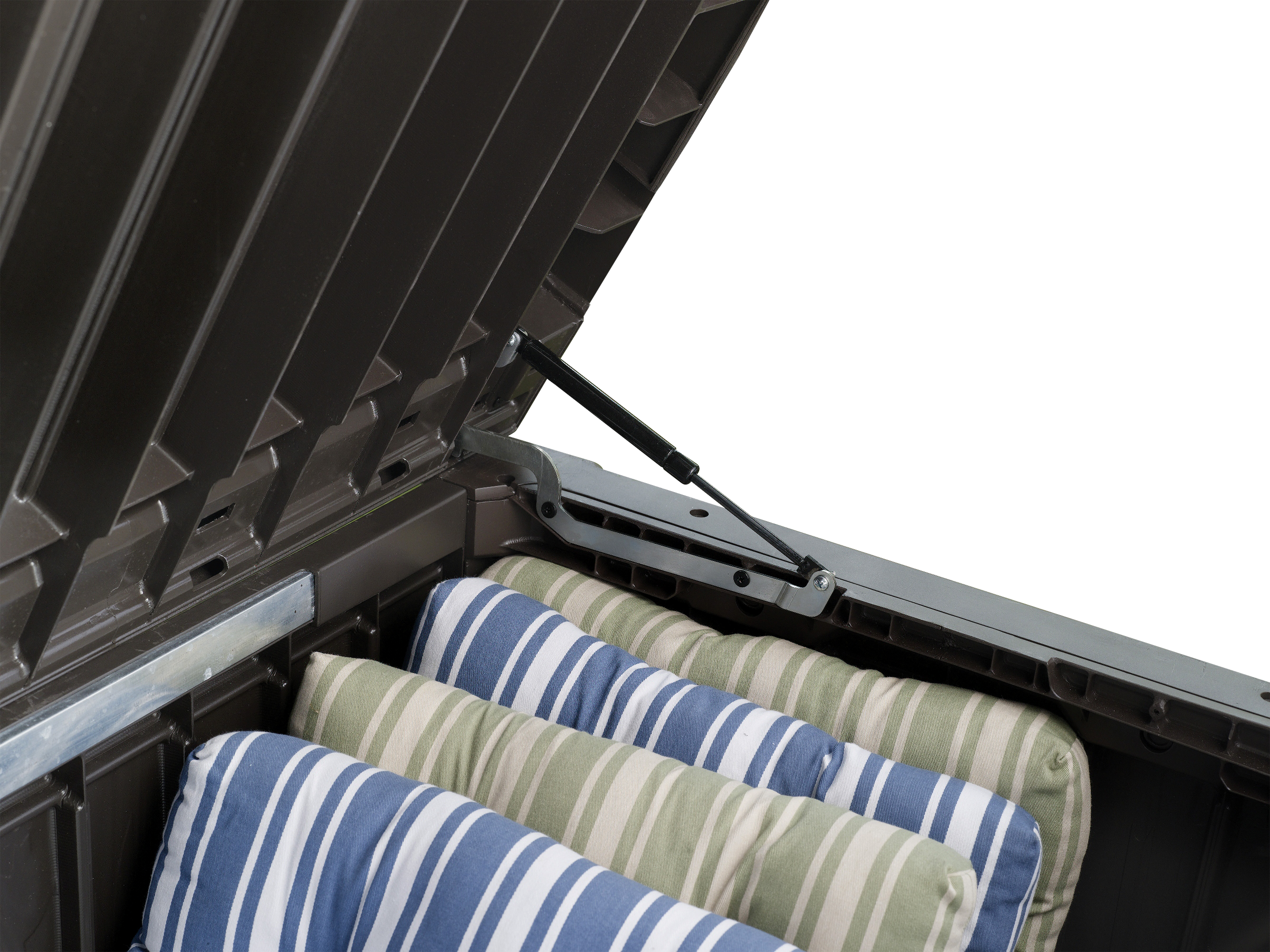 Arcón de resina para exterior KETER ROCKWOOD 72.4 x 64.4 x 72.4 cm y capacidad de 570 L - 14