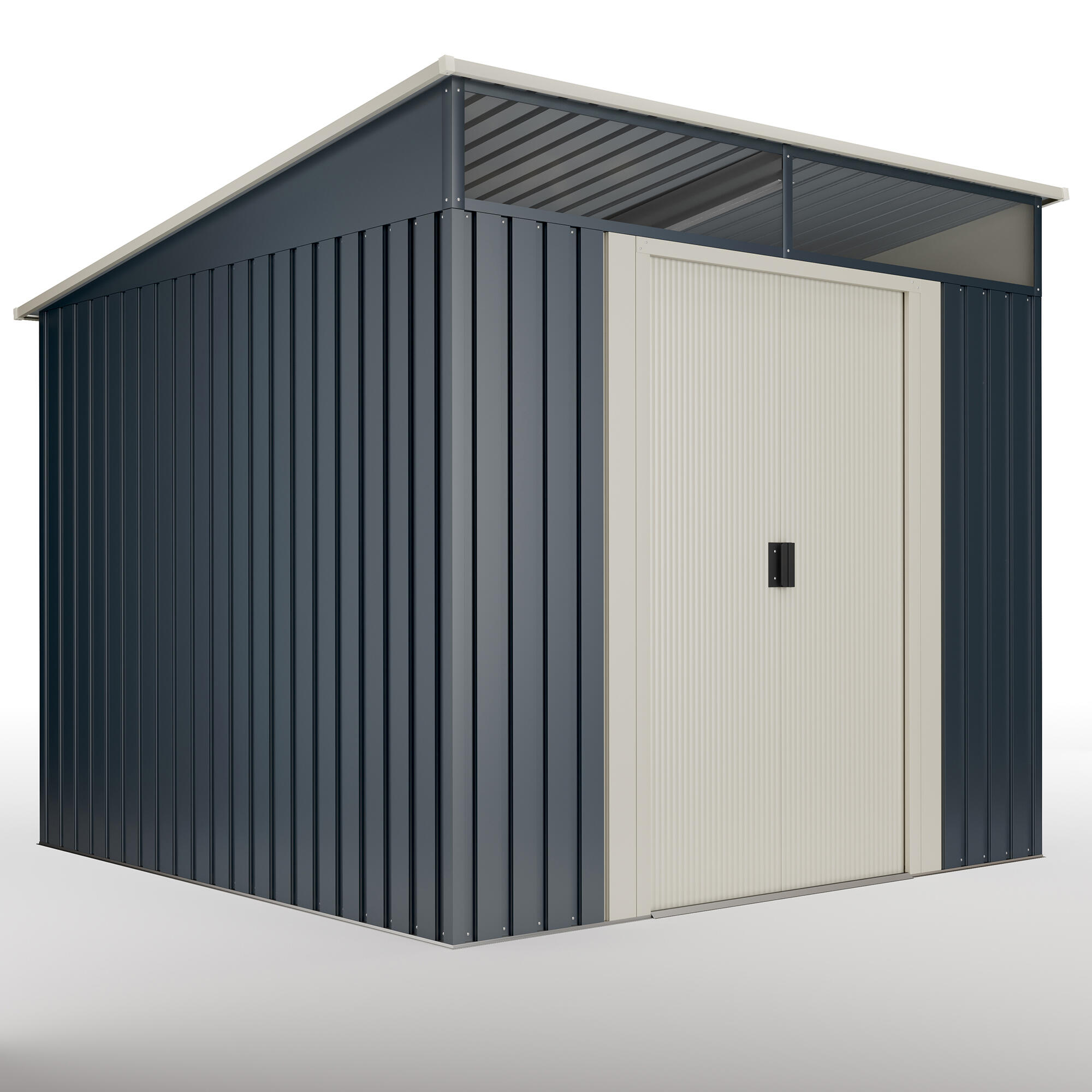 Caseta de acero Malmo II de 239x203x236 cm y 5.6 m2 con 0.25 mm espesor y doble puerta corredera HOGGAR - 7