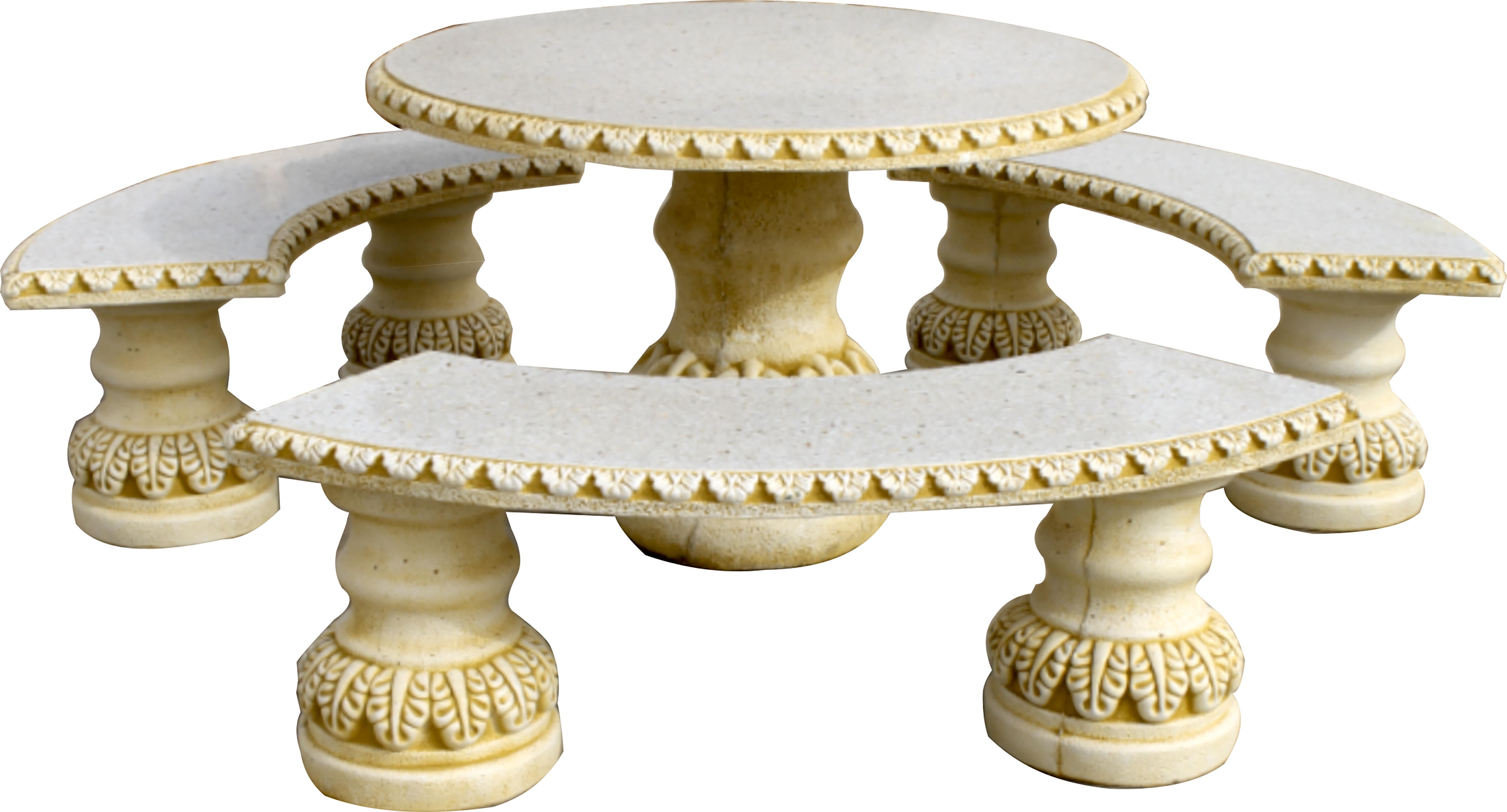 Comedor de hojas circular en ocre para 6 personas