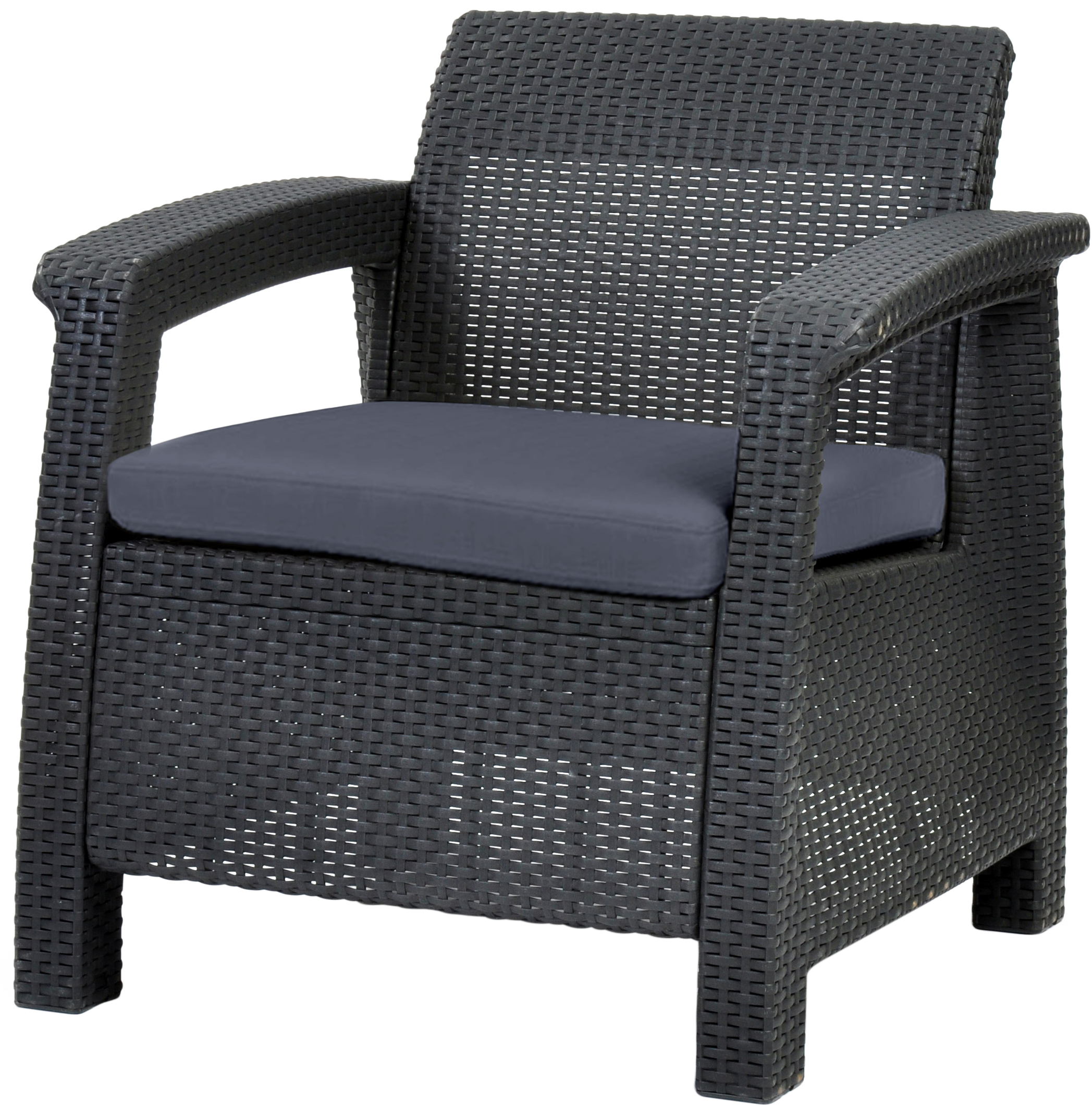 Conjunto jardim relax resina sofá mesa antracite 4 lugares Corfu Keter - 6
