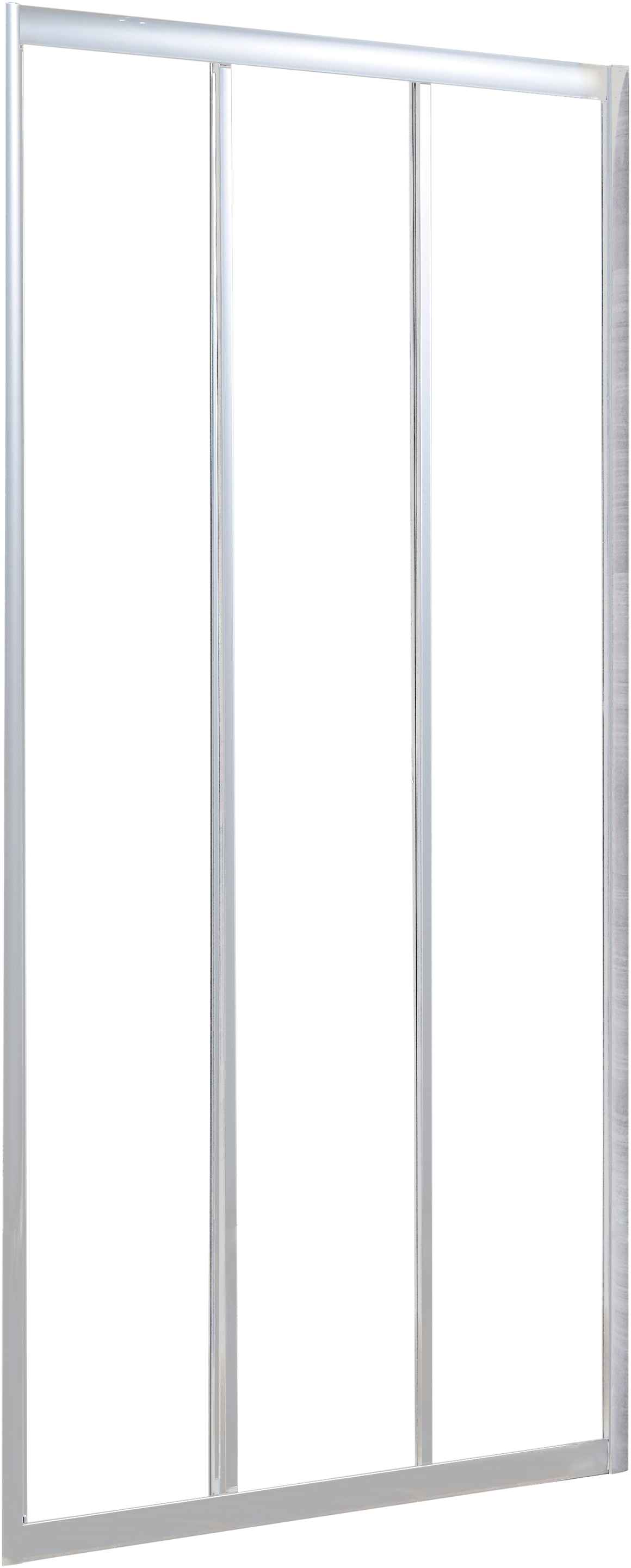 Portas de duche de correr 2 portas móveis+1 painel fixo 100x185 cm cromado transparente Sensea Essential - 3